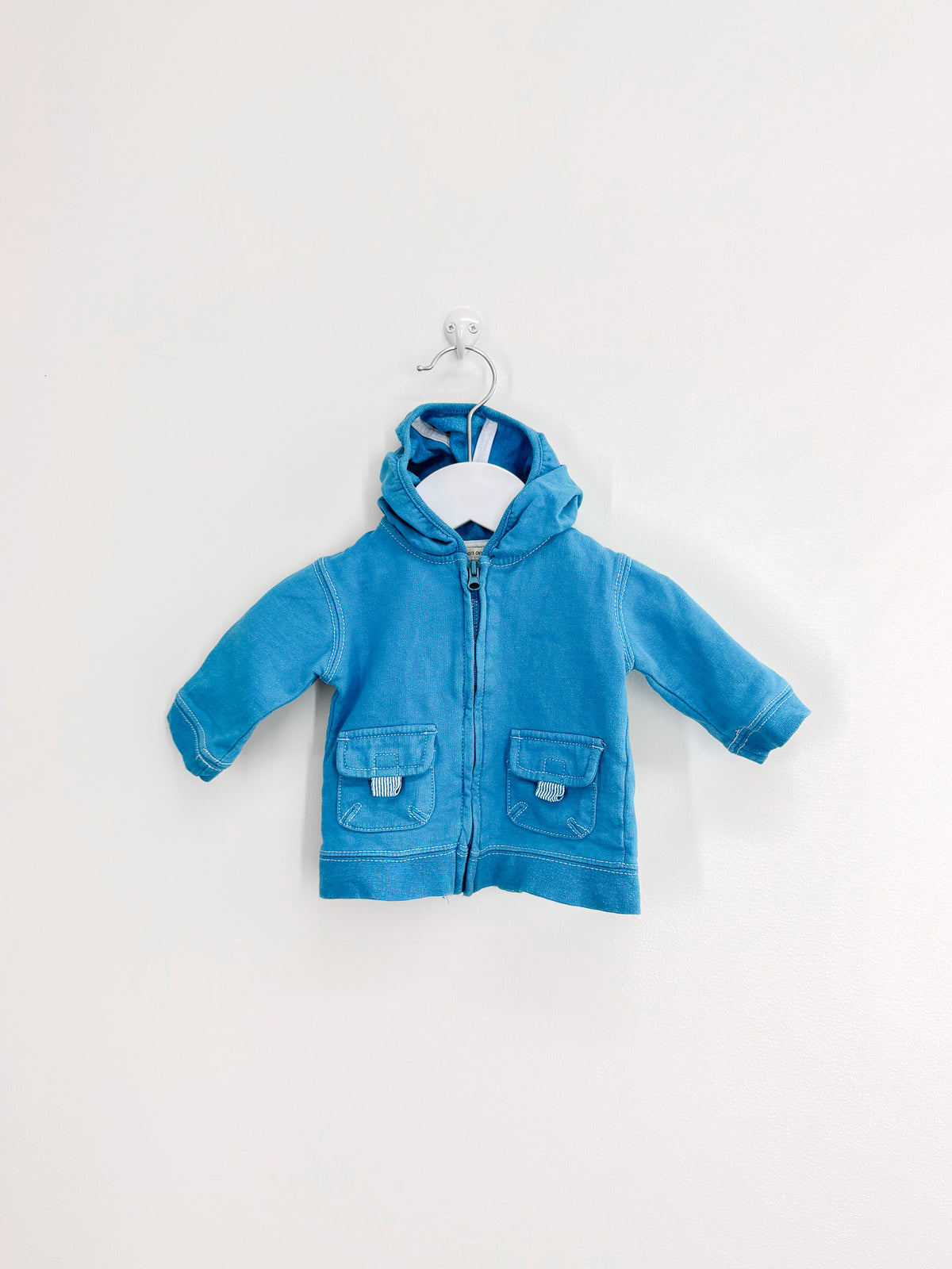 Cotton On Kids teal zip hoodie (newborn)