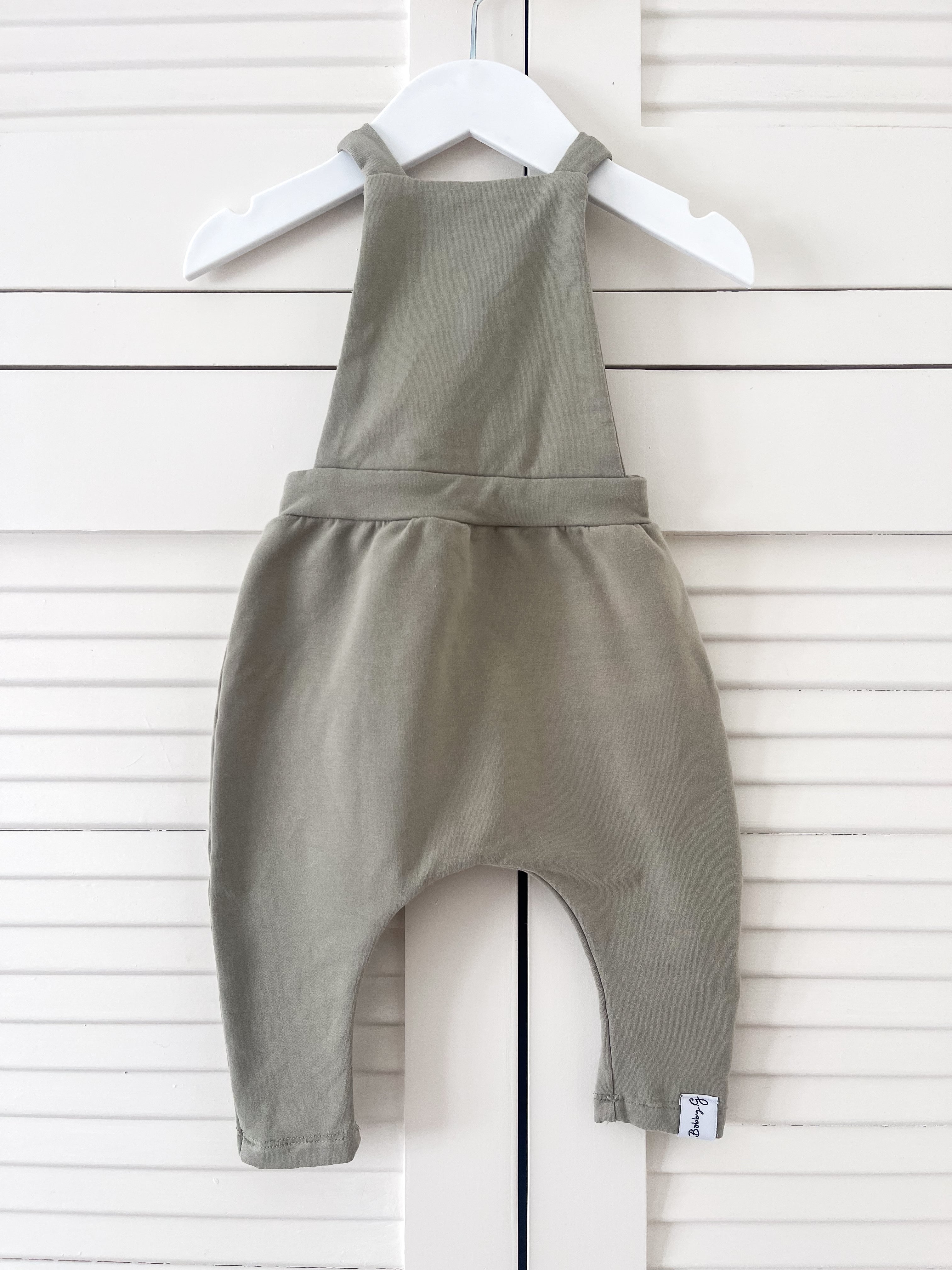 Bobby G overalls - sage (3-6m)