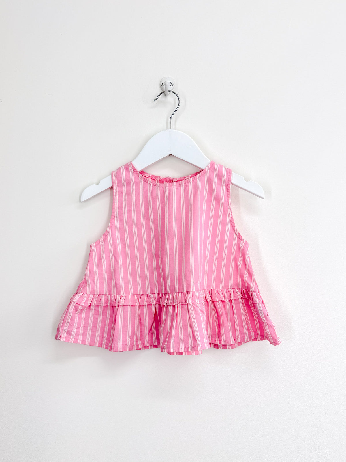 H&M pink stripe peplum top (3y)