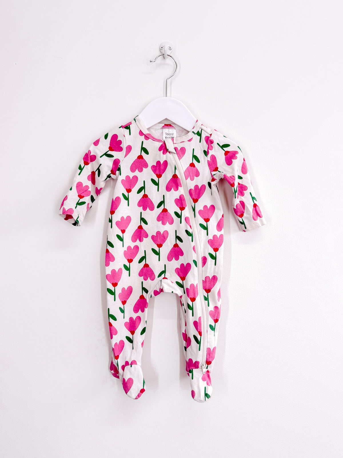 Teeny Weeny floral tulip zipsuit (0-3m)