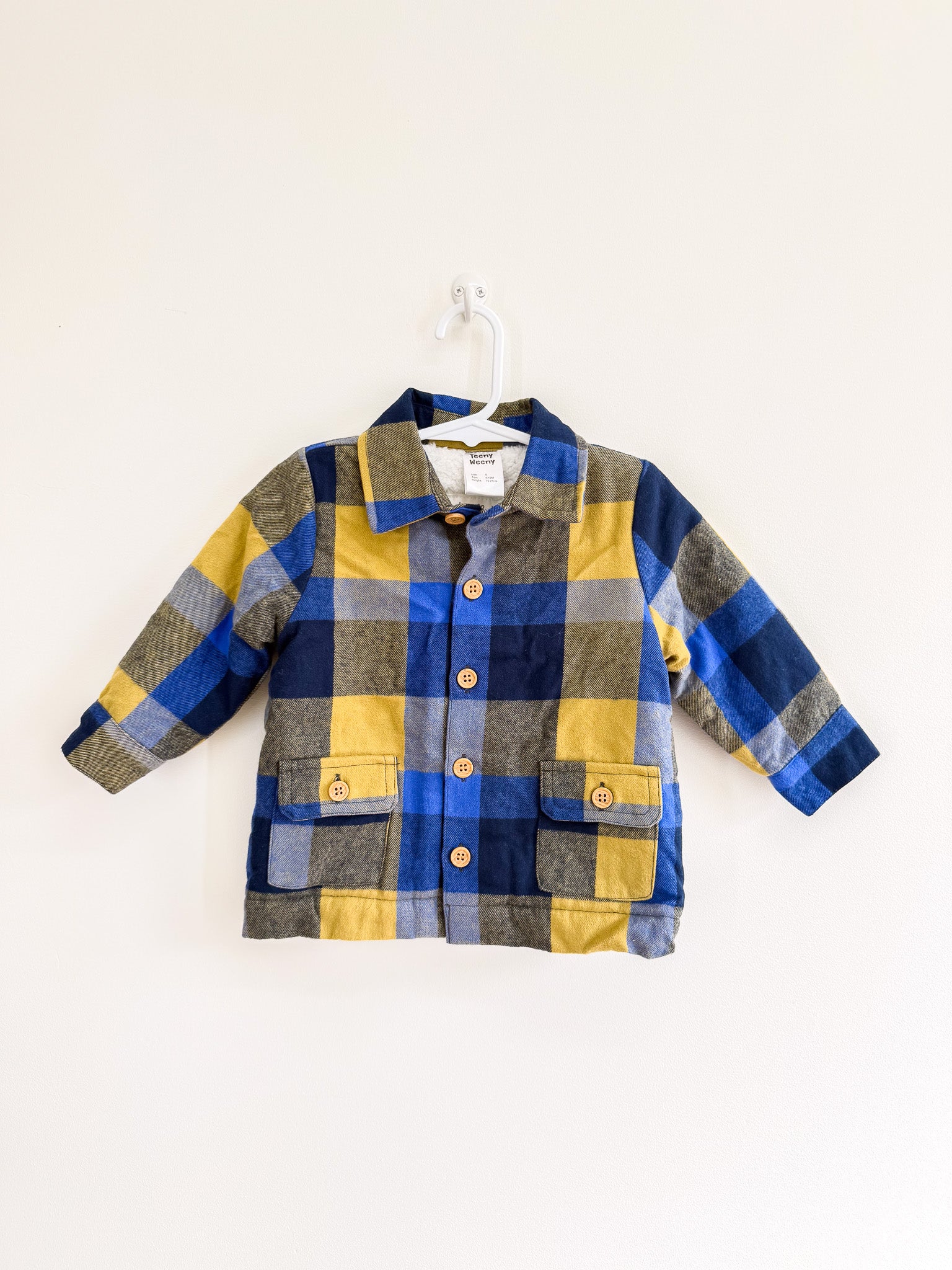 Teeny Weeny sherpa lined plaid shacket (6-12m)