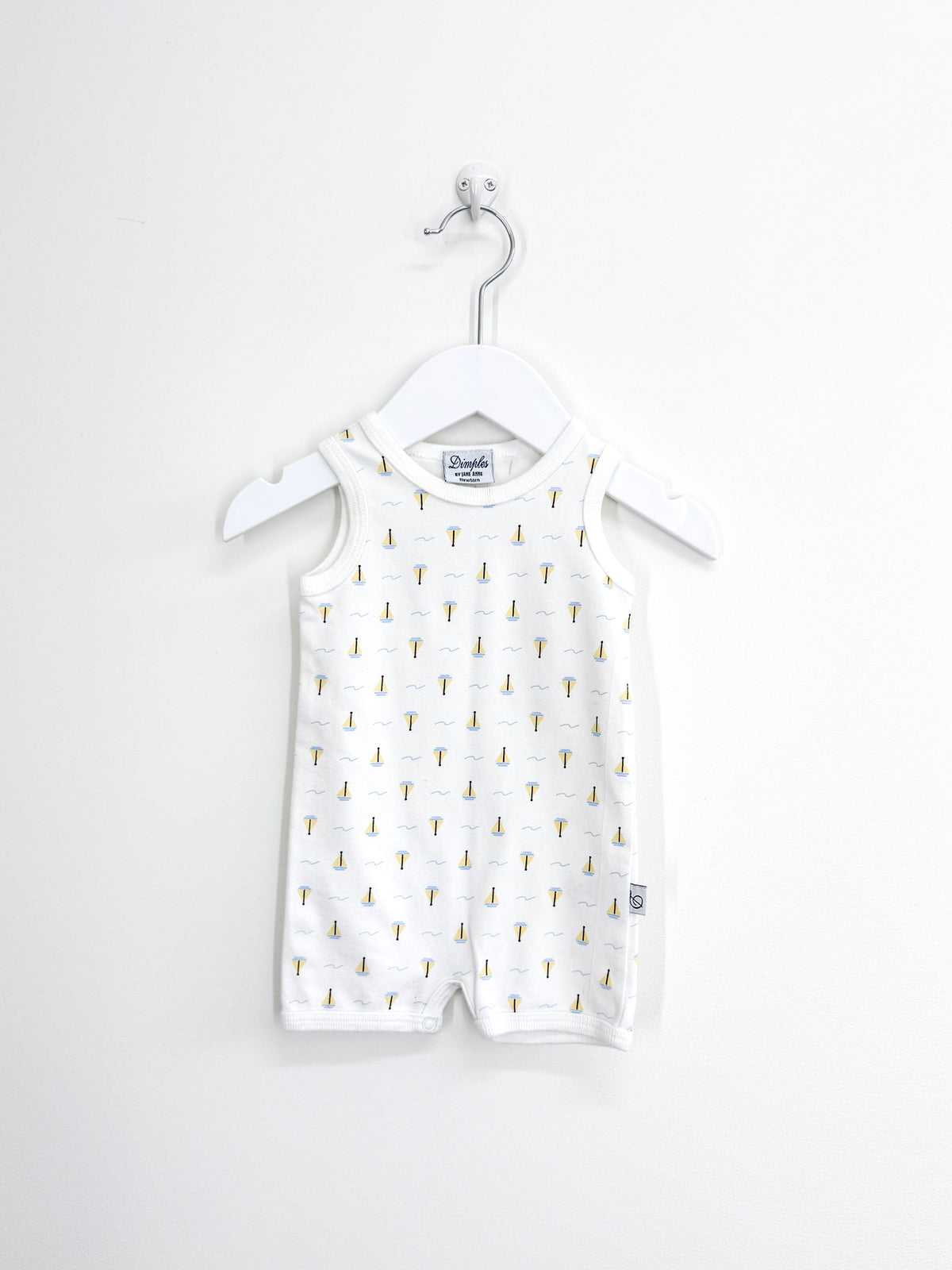 Dimples sleeveless sail boat romper (nb-3m)