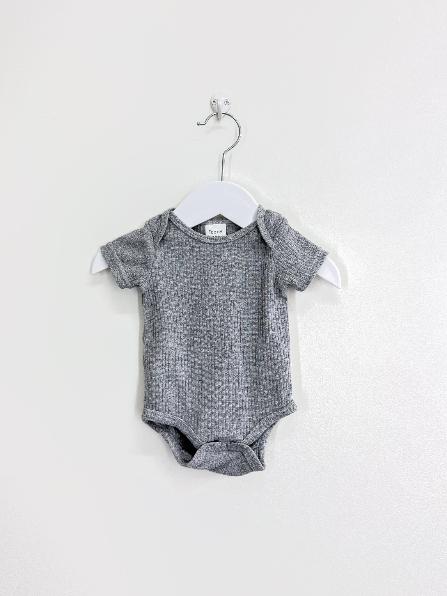 Teeny Weeny short sleeve rib bodysuit - grey (0-3m)