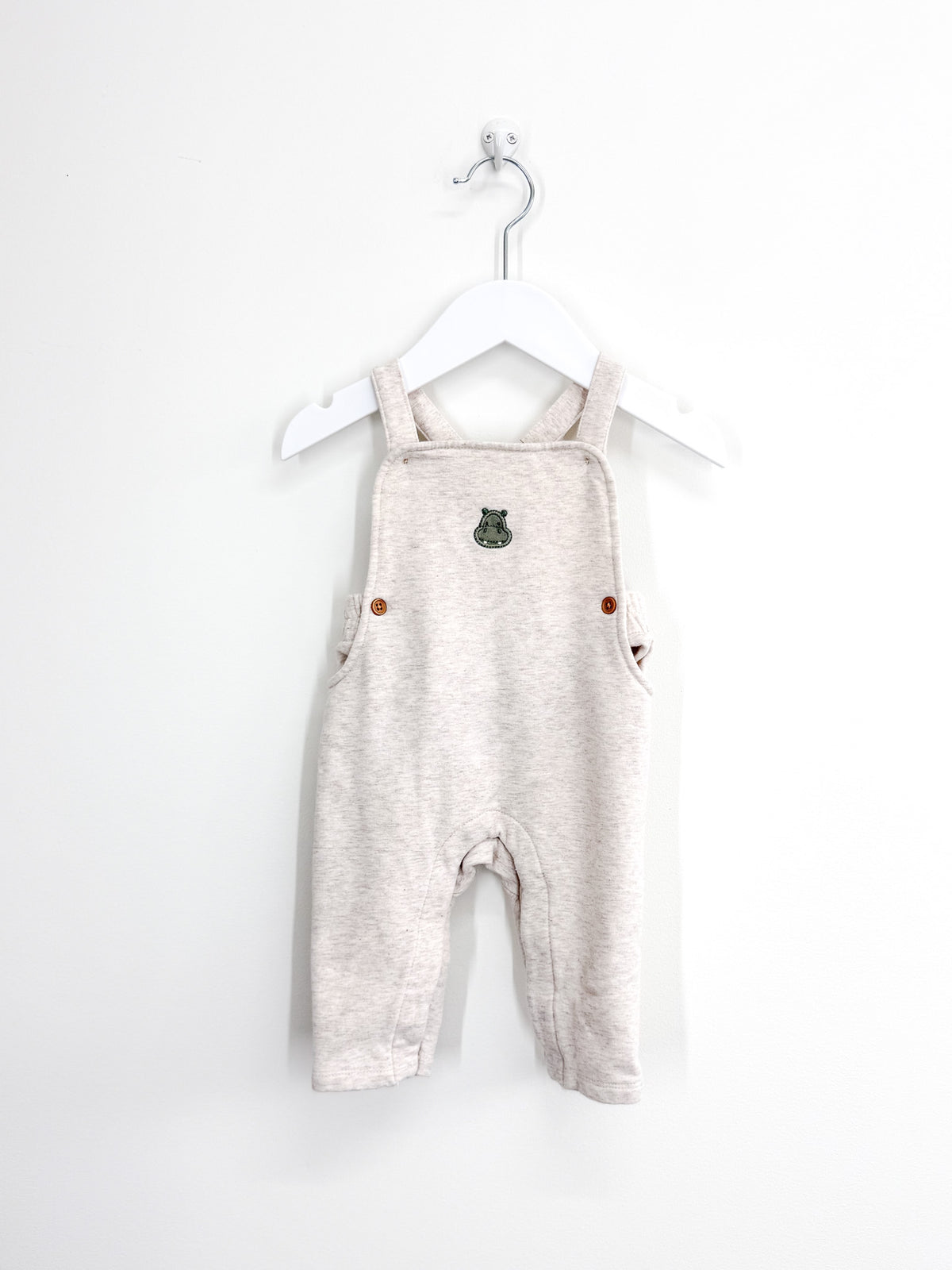 Little Bundle hippo soft cotton overalls (0-3m)