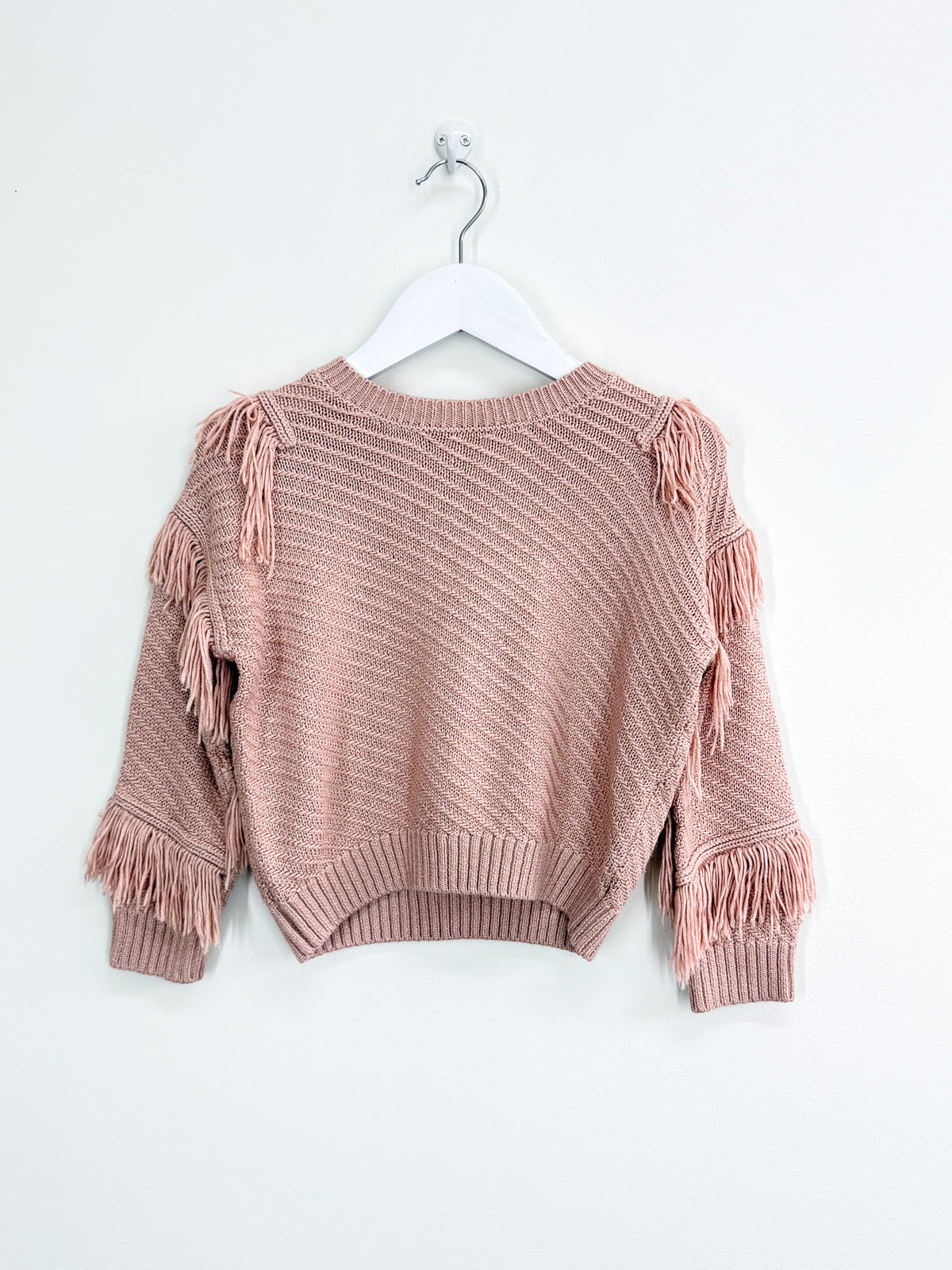 Mac & Ellie blush tassle knit pullover (5y)