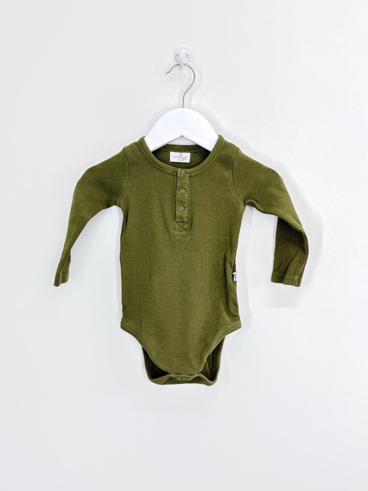 Burrow & Be organic rib henley bodysuit (6-12m)