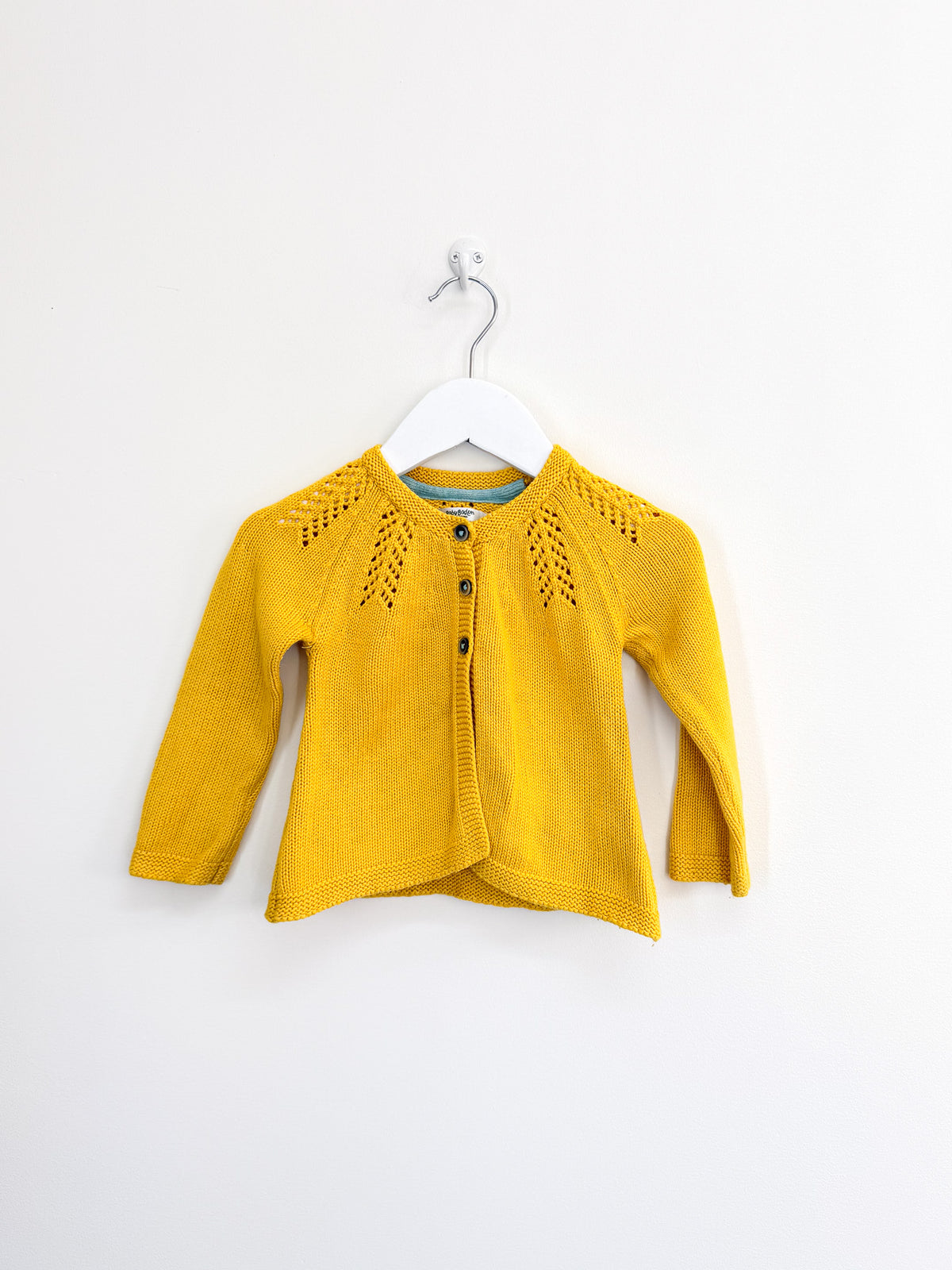 Baby Boden sunshine yellow knit cardigan (18-24m)