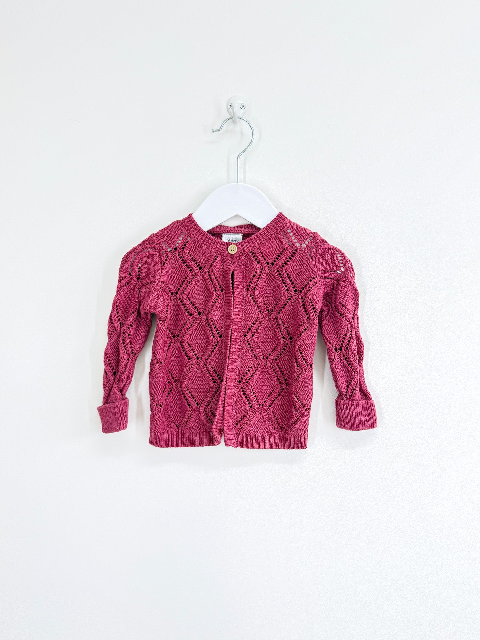 Teeny Weeny pointelle knit cardigan (6-12m)