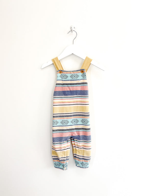 Milky aztec style textured overalls (6-12m)