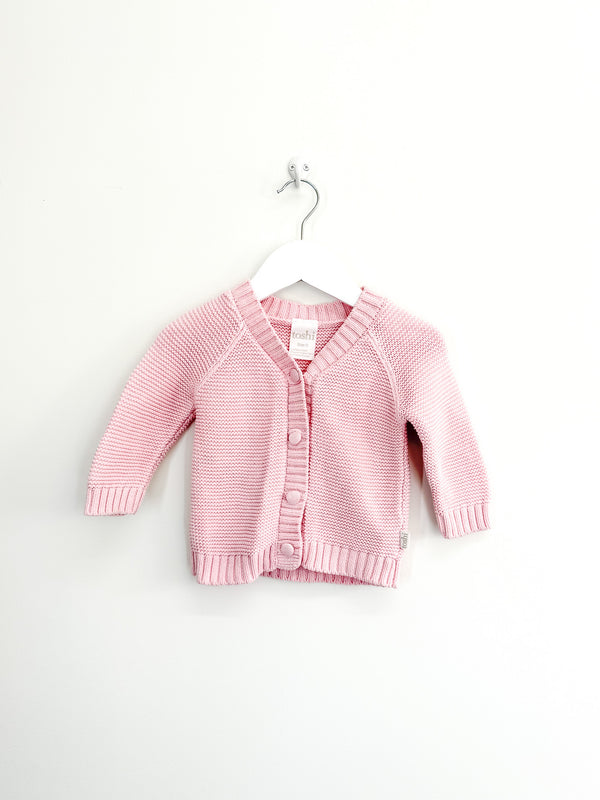 Toshi organic knit cardigan - pink (6-12m)