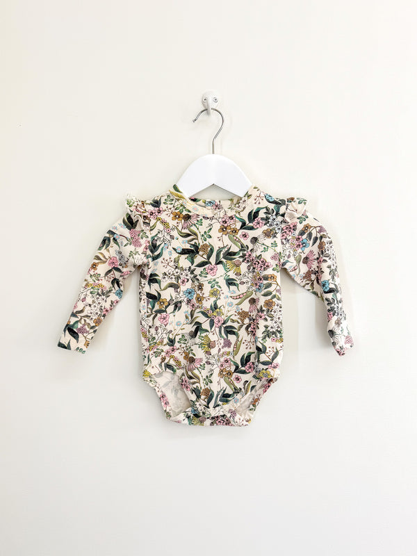 Milky long sleeve floral frill bodysuit (6-12m)