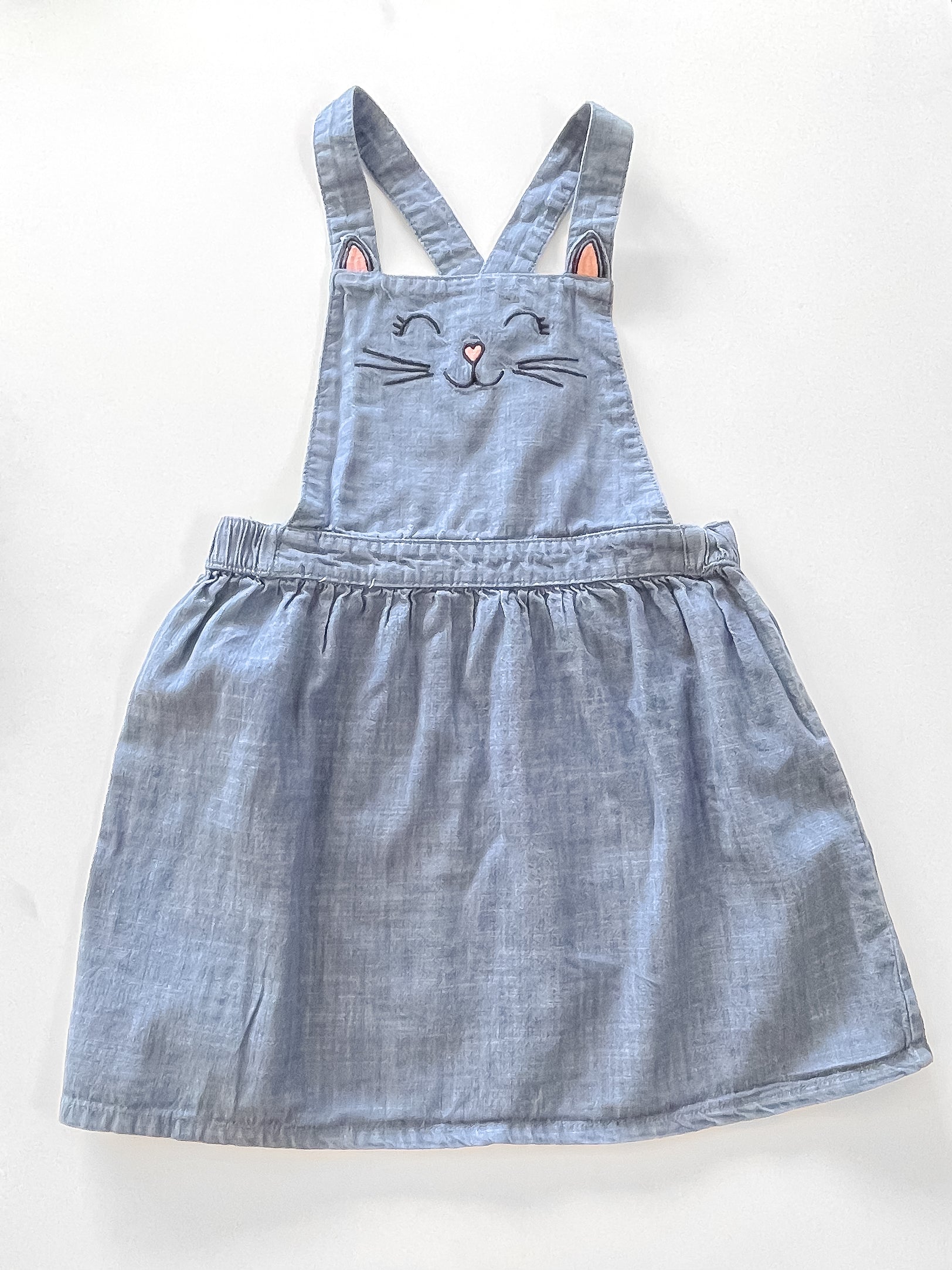 H&M chambray cat pinafore (7-8y)
