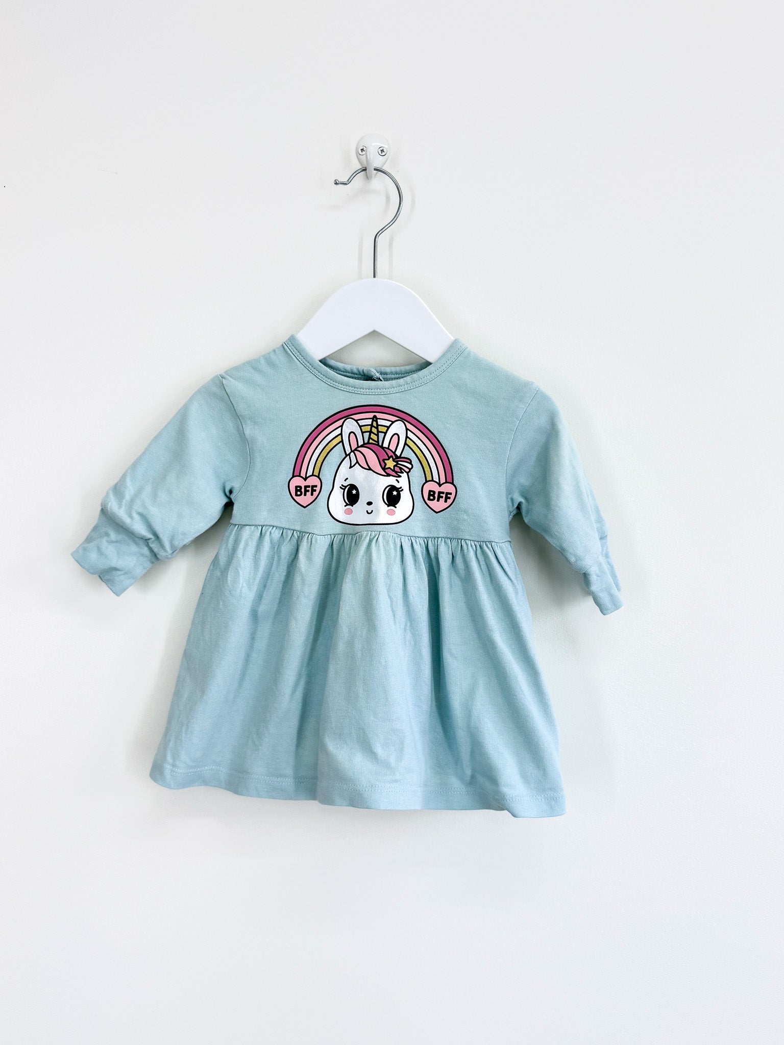 Hux organic reversible bunny love dress (3-6m)