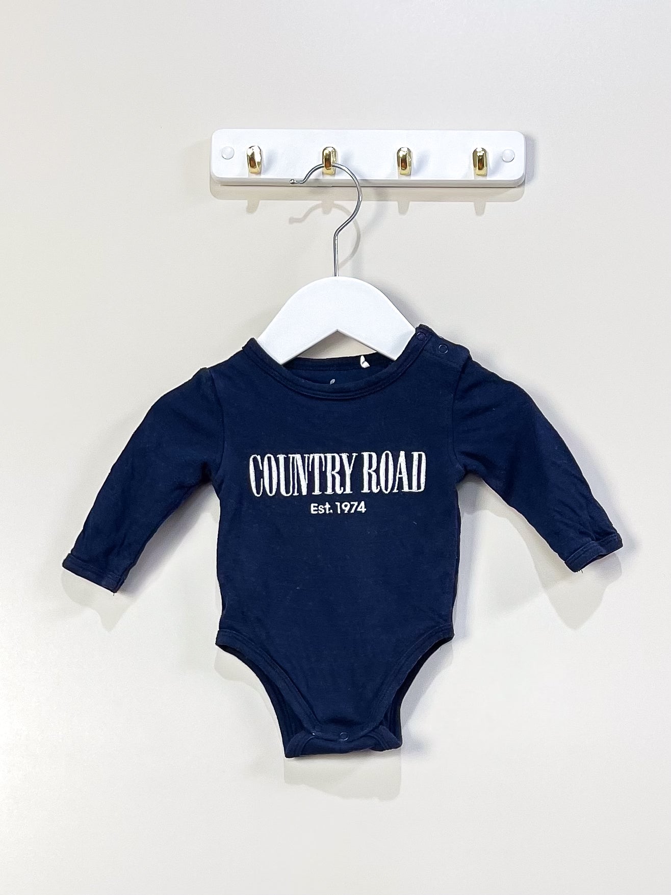 Country Road heritage organic bodysuit - navy (6-12m)