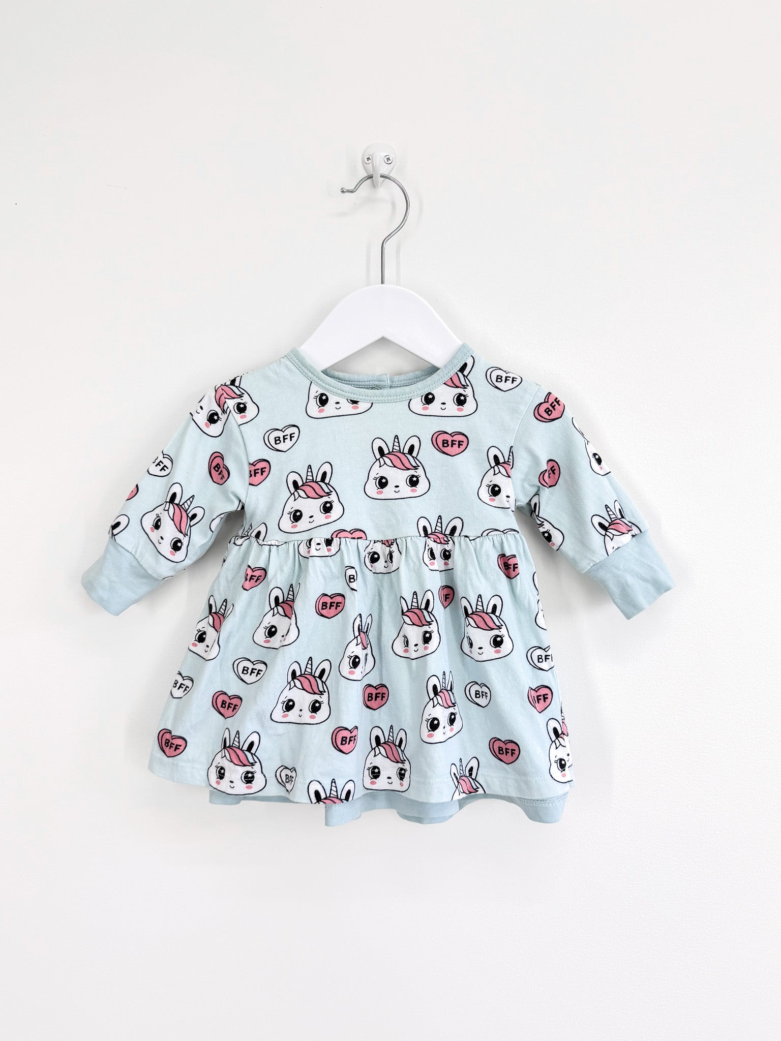 Hux organic reversible bunny love dress (3-6m)