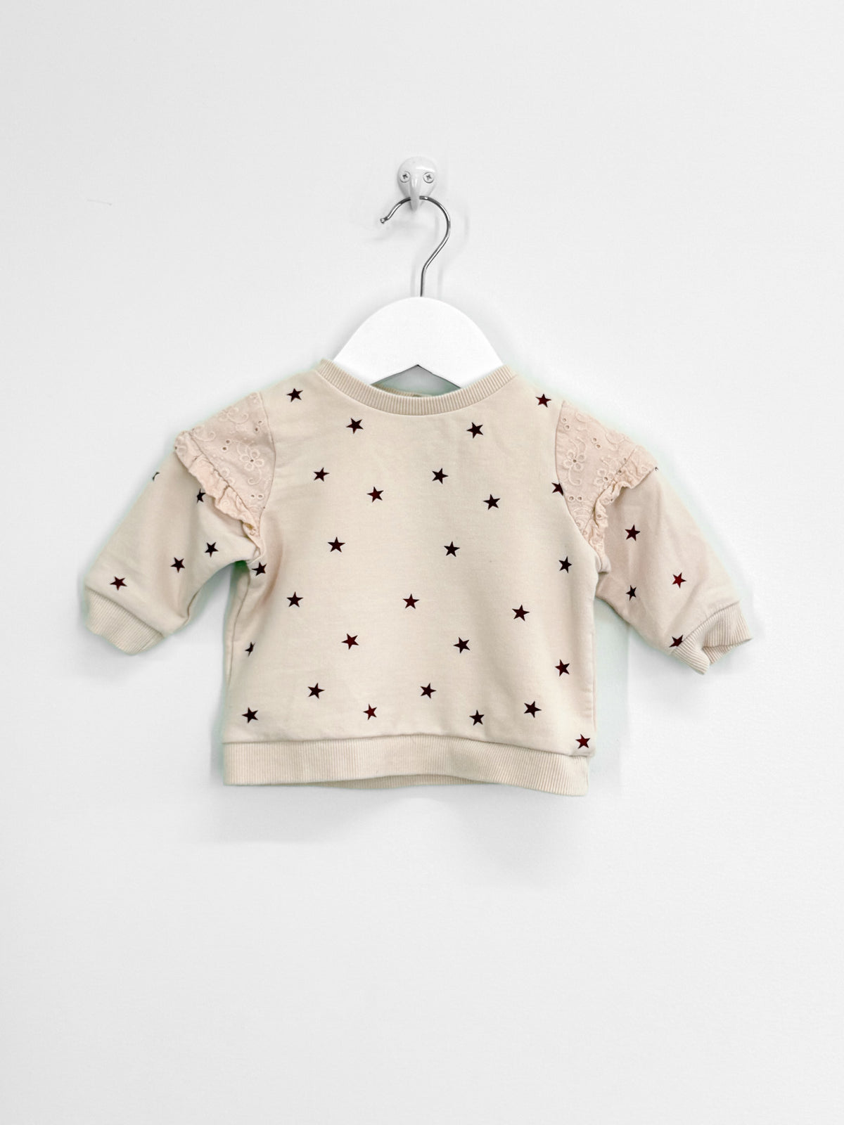 Teeny Weeny lace sleeve star sweatshirt (3-6m)