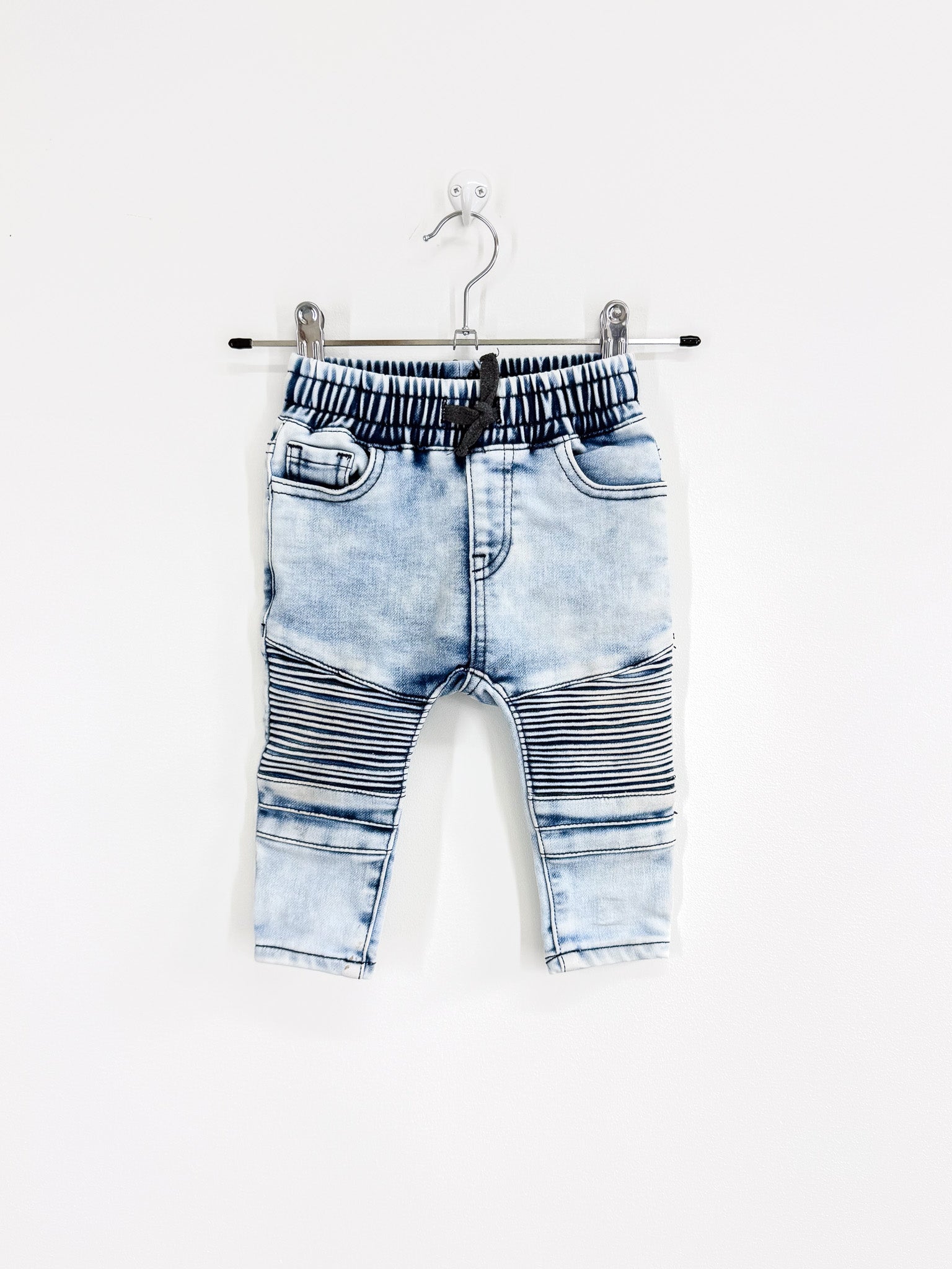 (FREE) Cotton On Kids moto denim jeans (6-12m) - SECONDS