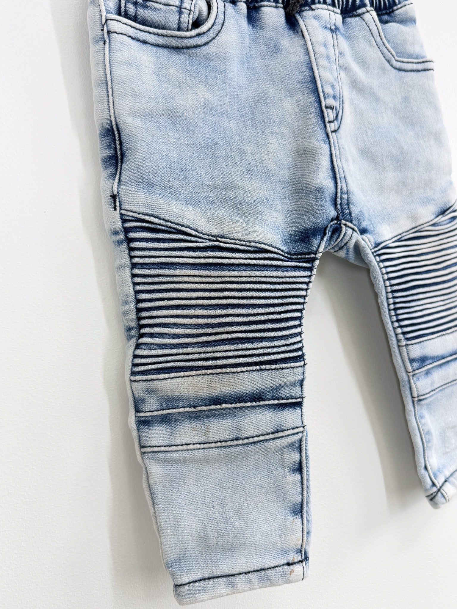 (FREE) Cotton On Kids moto denim jeans (6-12m) - SECONDS