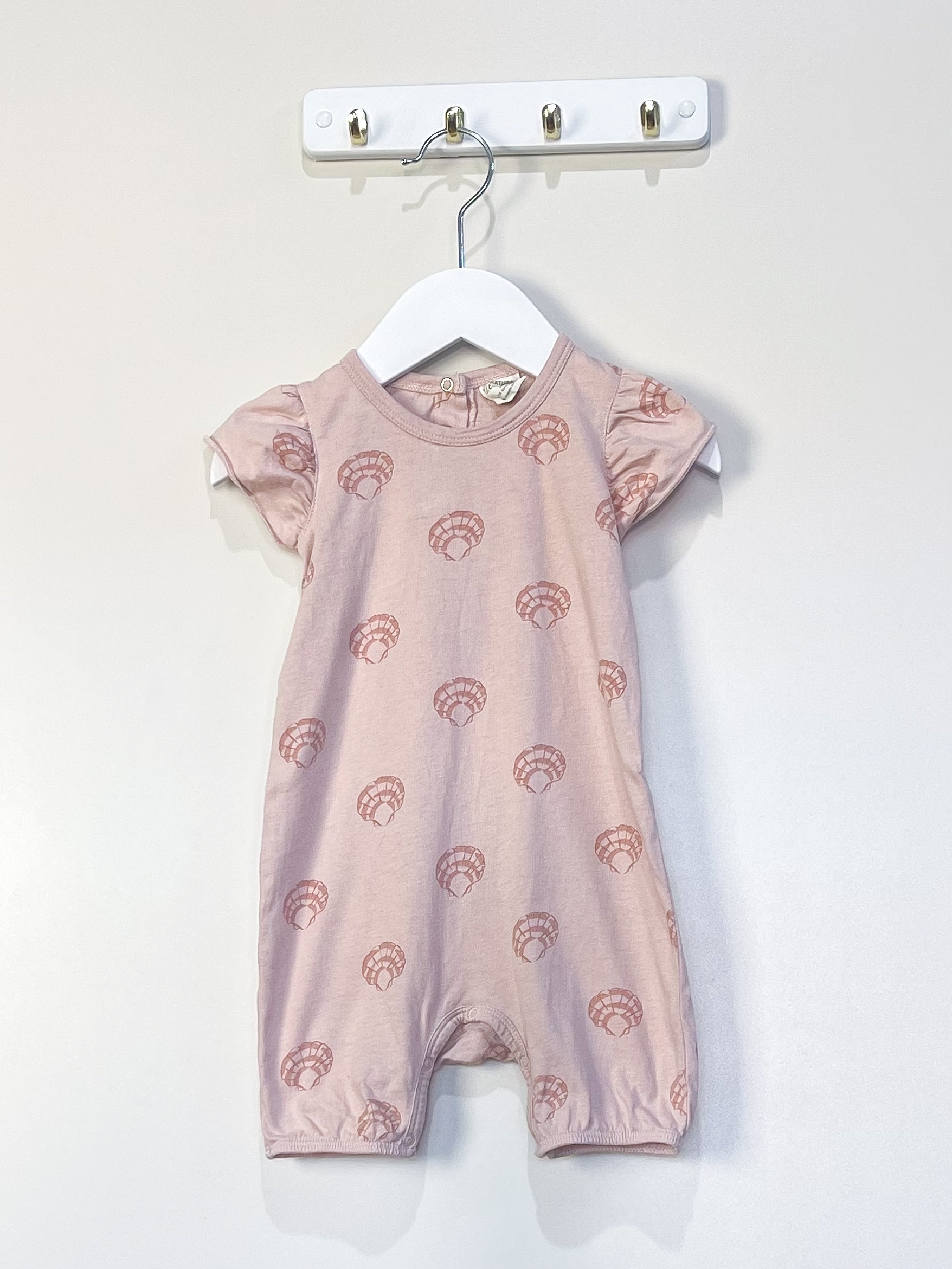 Nature Baby organic tilly suit - scallop shell rose dust (6-12m)