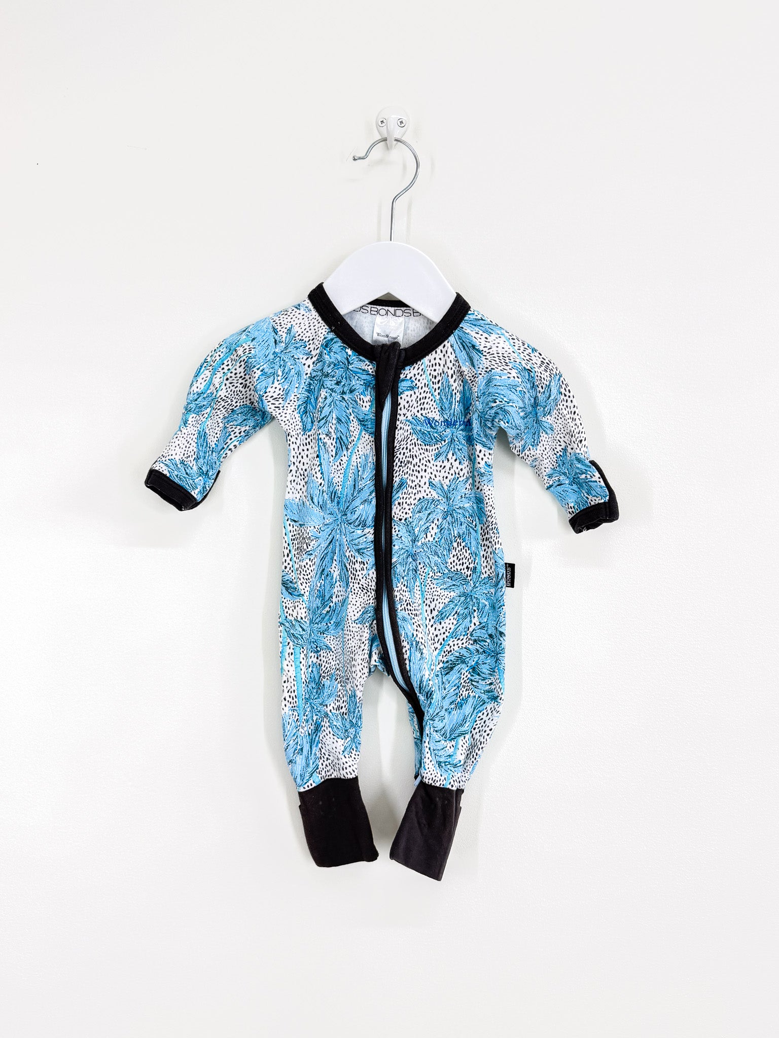 Bonds wondersuit - blue palms (newborn)
