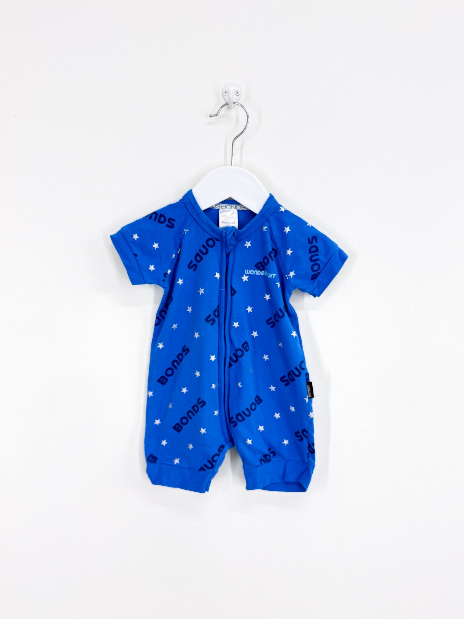 Bonds wondersuit - blue silver stars (0-3m)