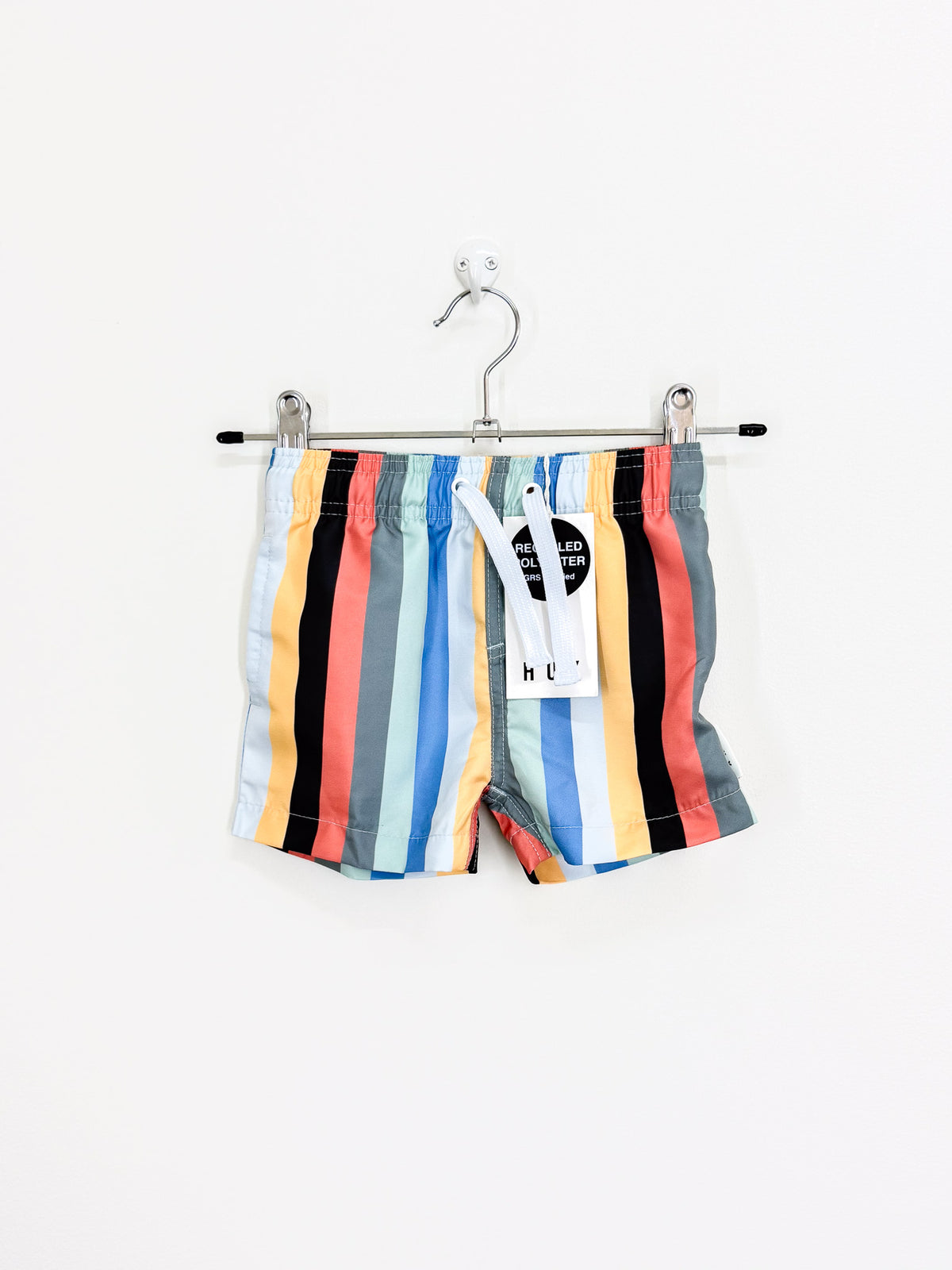 BNWT Hux rainbow lake swim shorts (12-18m)