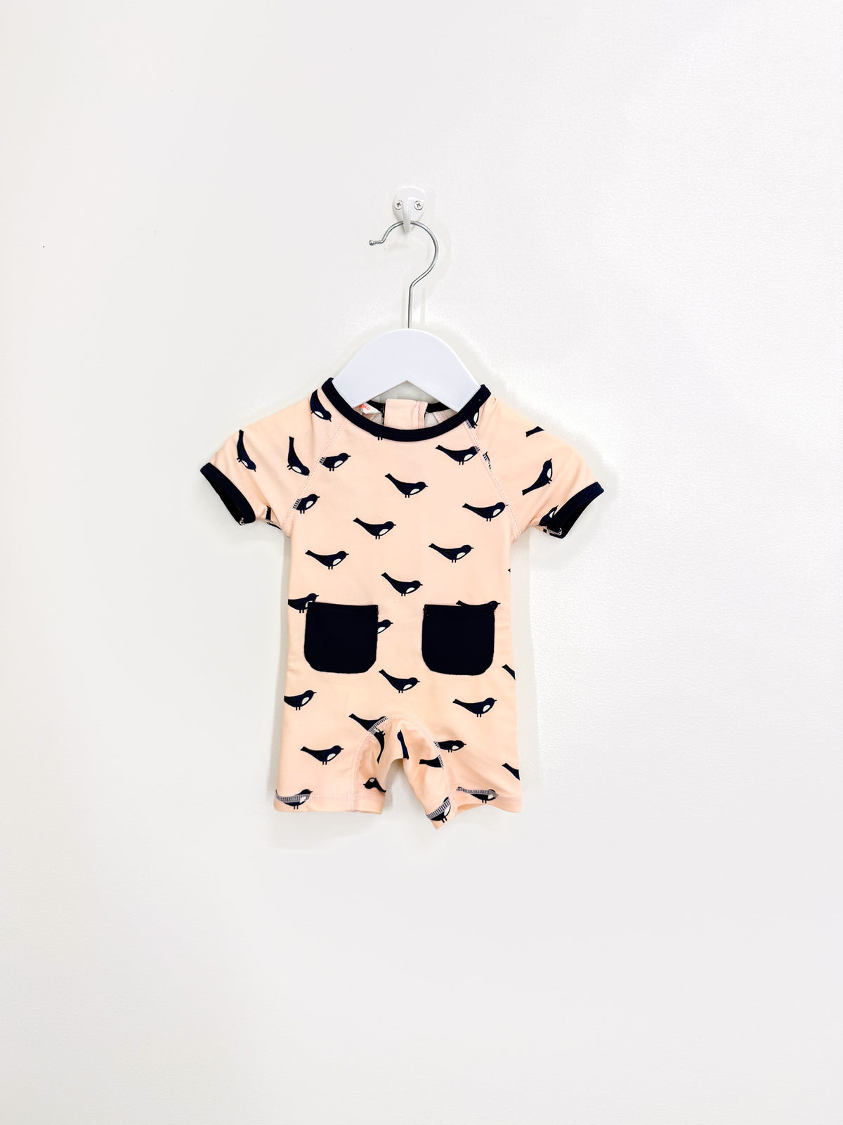 Country Road shortie swimsuit - navy peach birdies (0-3m)