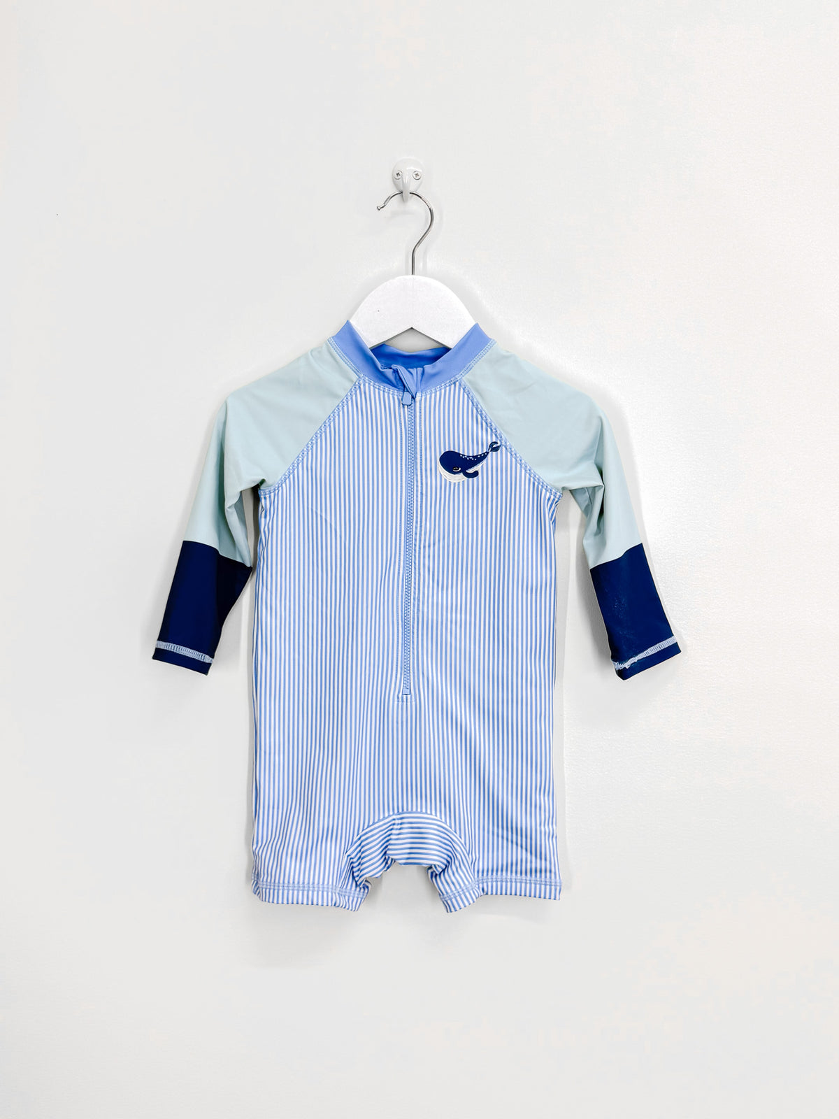 Cotton On Kids long sleeve swim rash suit - blue stripe (12-18m)