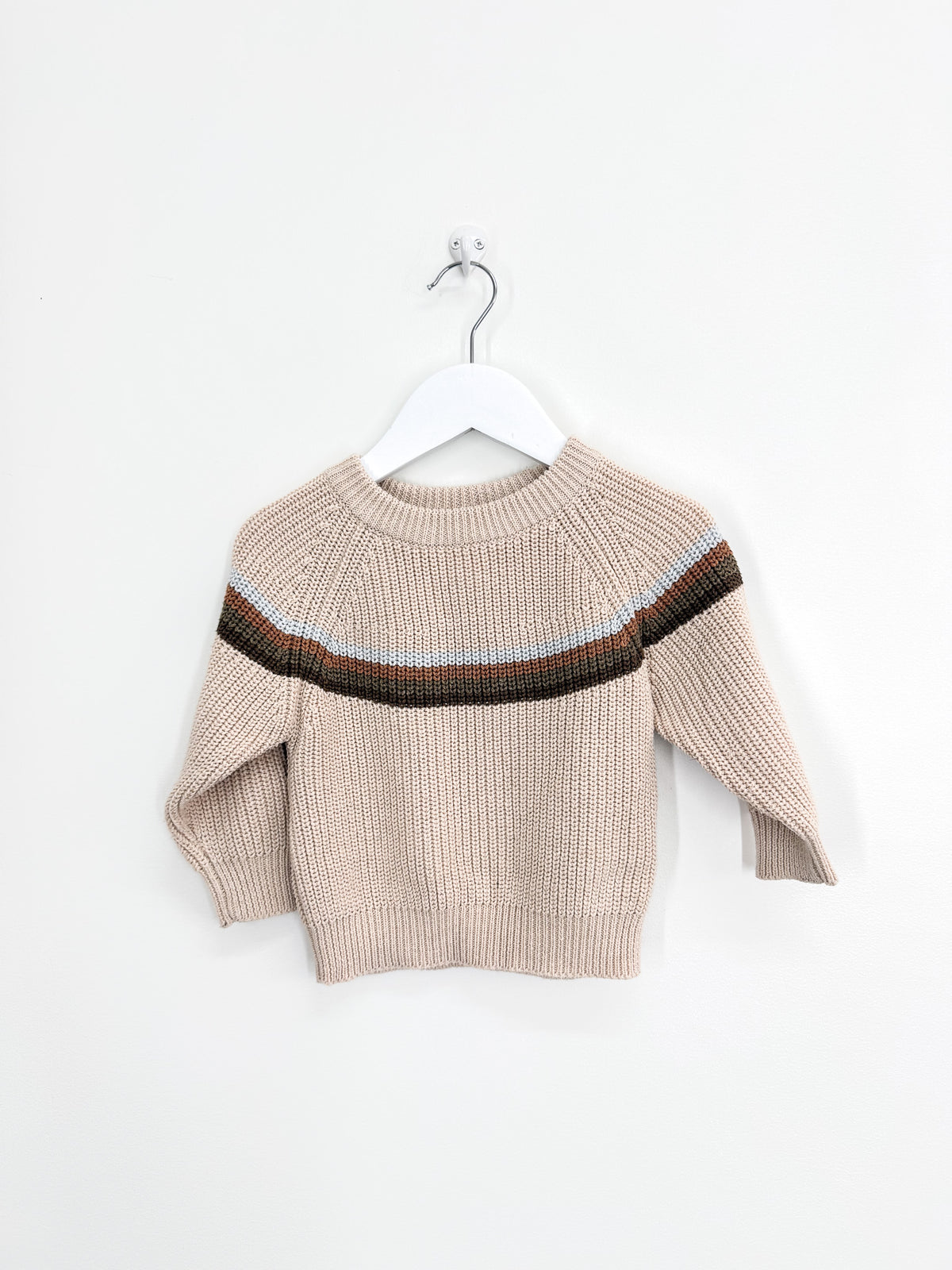 Aster & Oak organic rainbow knit jumper (6-12m)