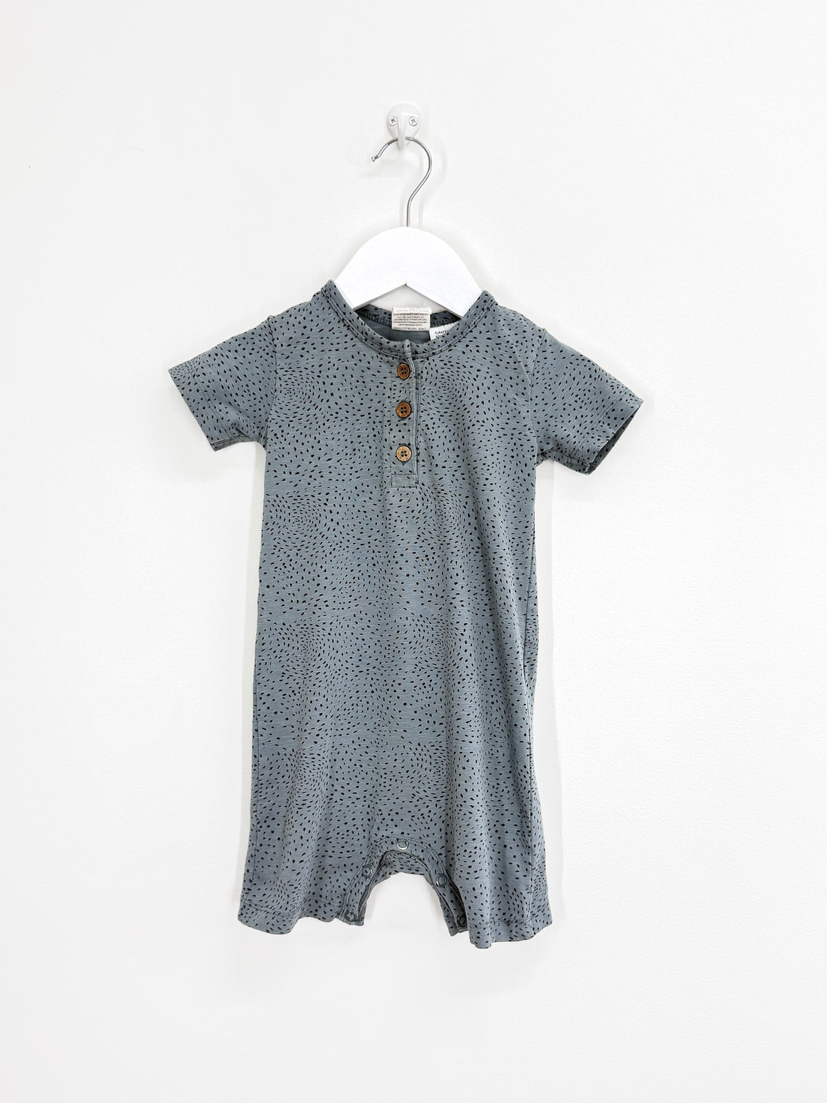 Buck & Baa organic henley shortie romper (1y)