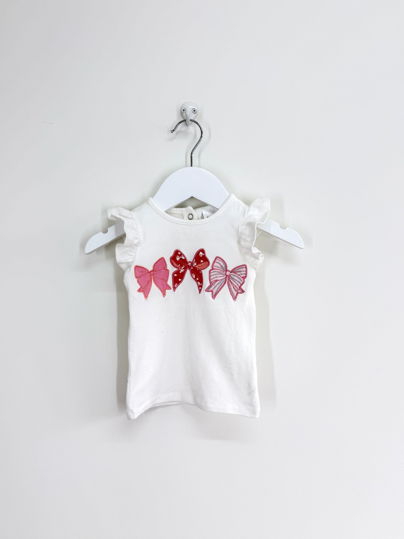 Teeny Weeny bows frill tee (6-12m)