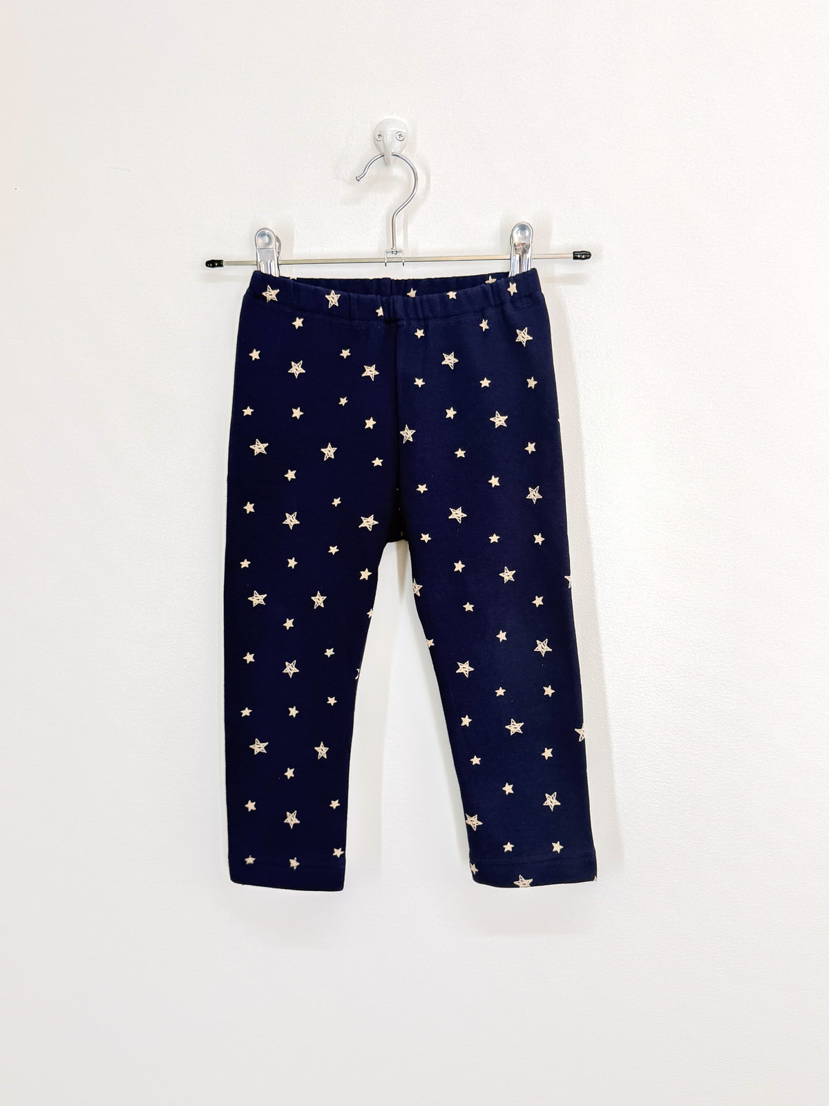 Uniqlo fleece leggings - navy stars (2y)
