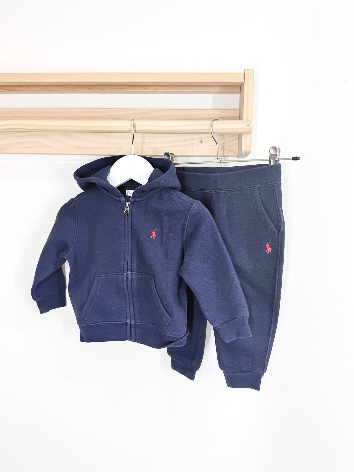 Ralph Lauren cotton blend fleece hoodie & joggers set (12m)