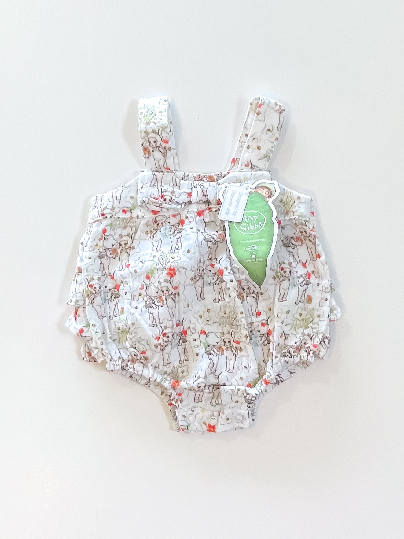 BNWT May Gibbs frill romper (3-6m)