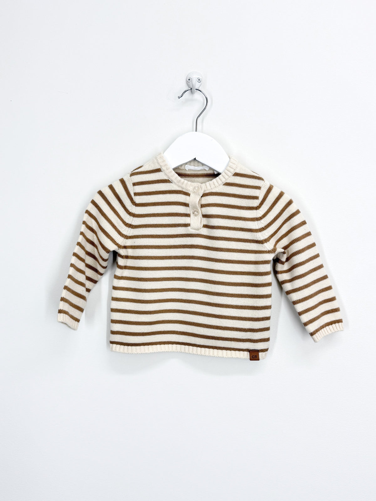Country Road organic striped henley knit (6-12m)