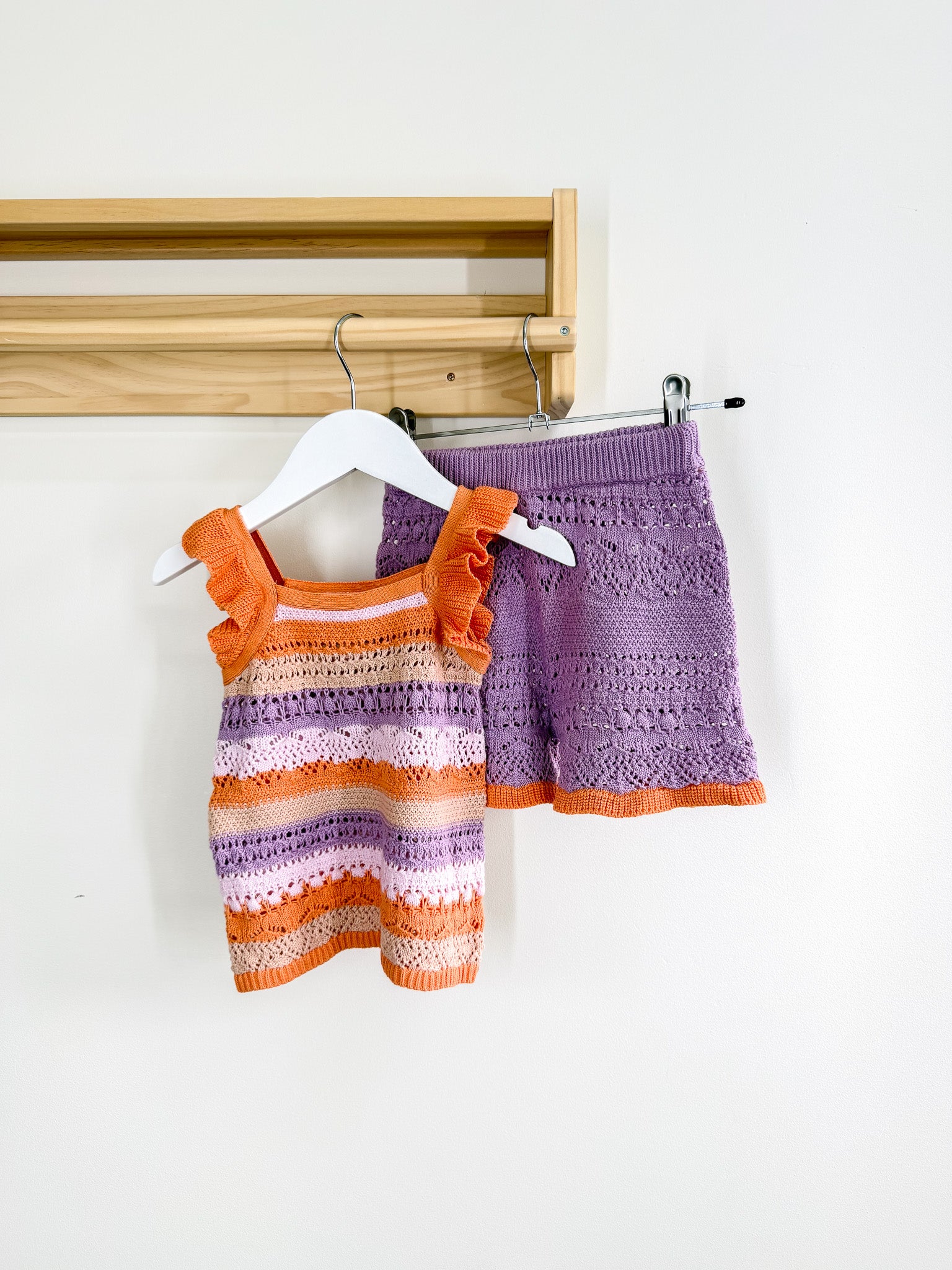 Teeny Weeny crochet look knit set (18-24m)