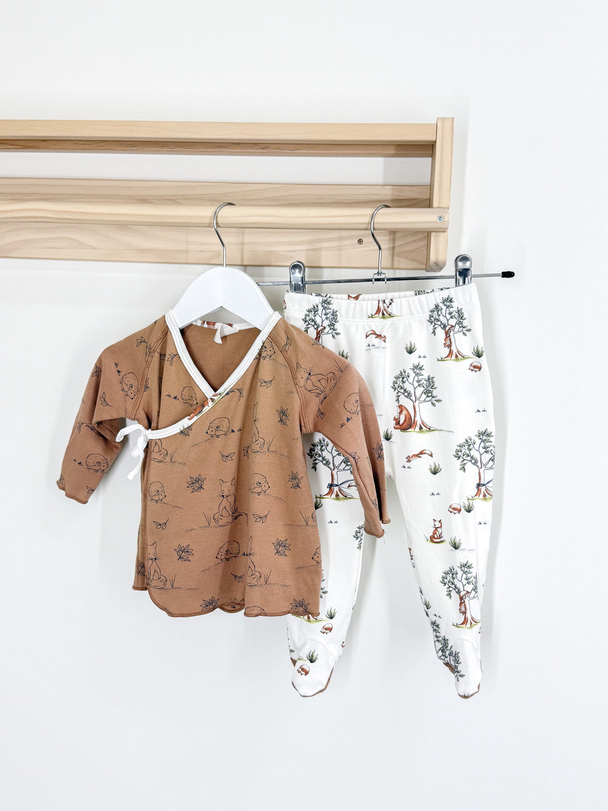 Little Bundle organic forest friends matching set (6-12m)