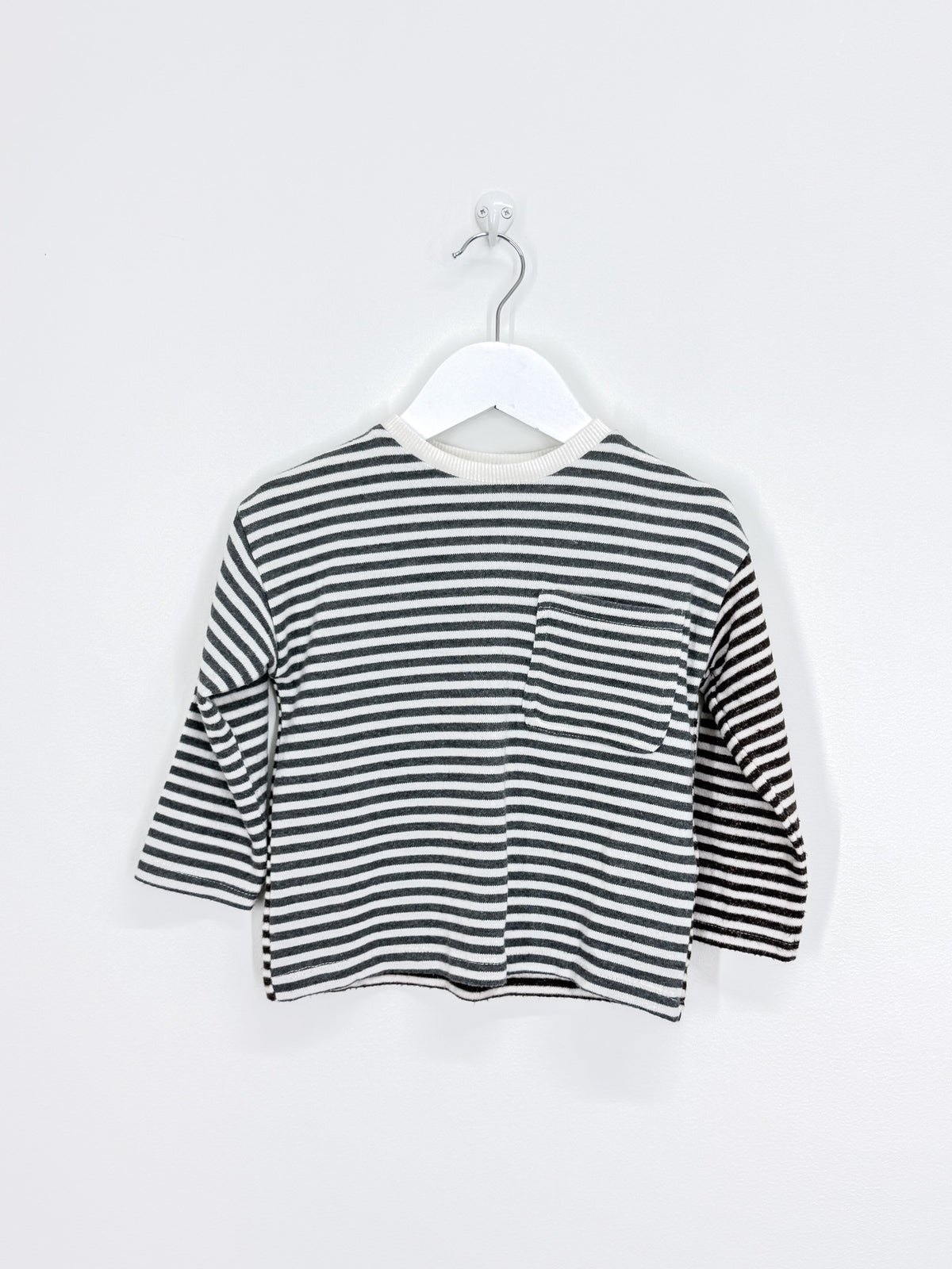Zara two tone long sleeve stripe tee (12-18m)