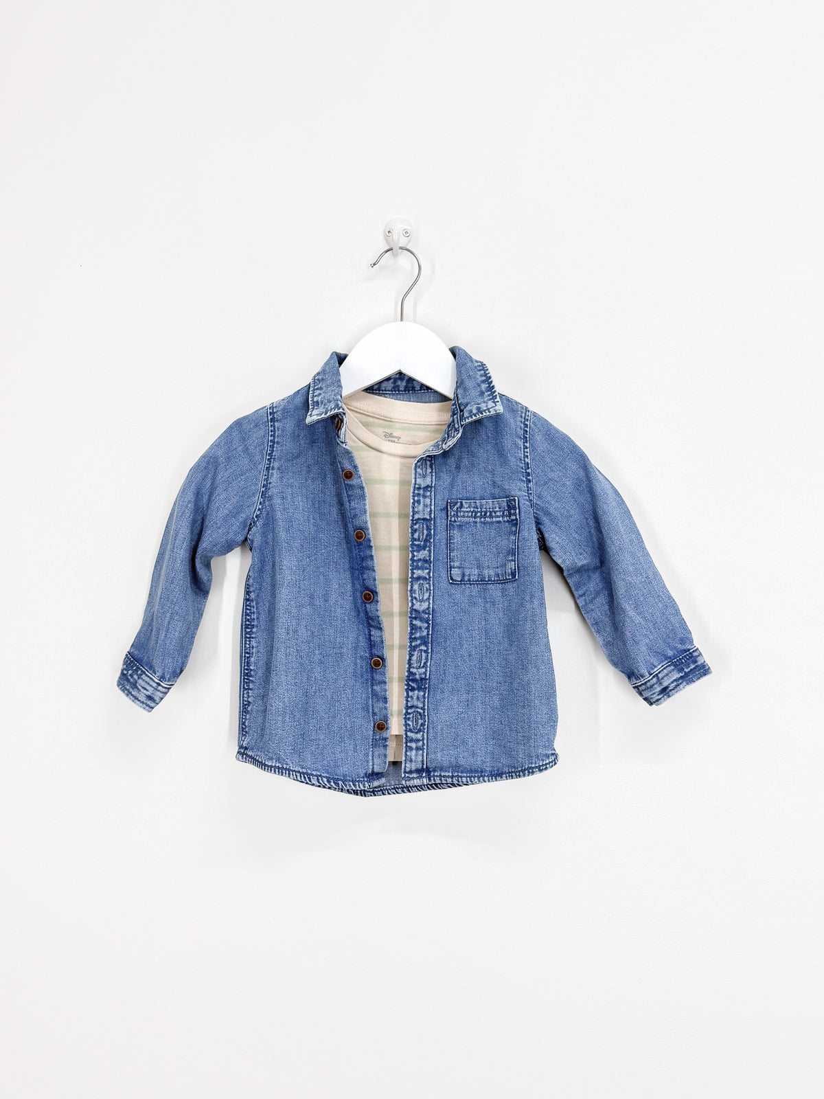 Primark x The Lion King stripe tee + chambray shirt set (12-18m)