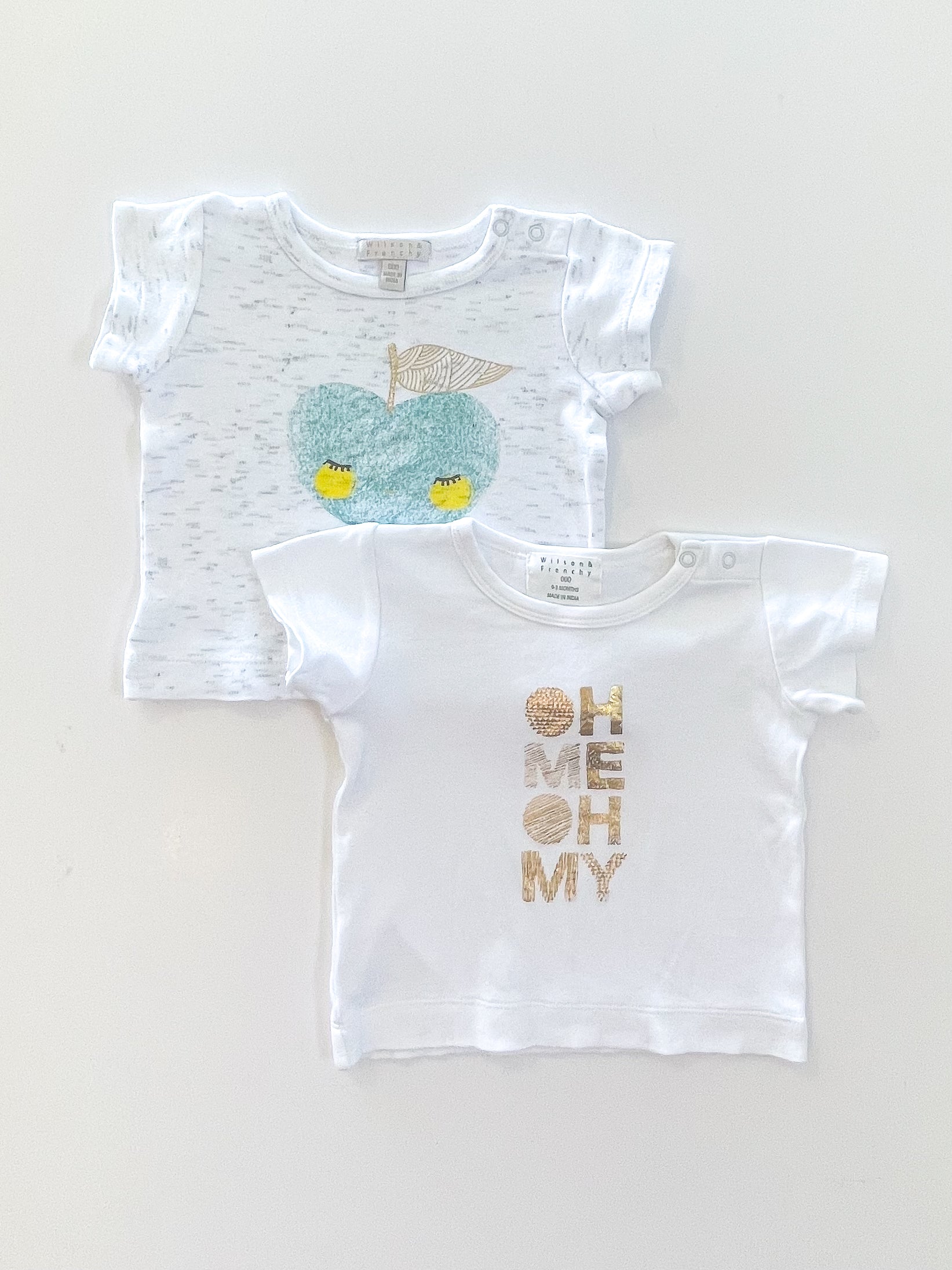 Wilson & Frenchy tees 2 pack bundle (0-3m)