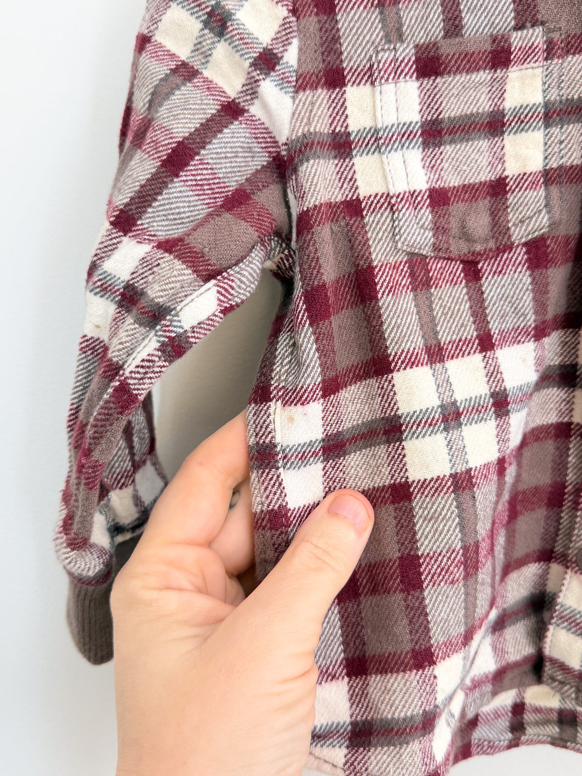 Country Road plaid hooded shacket (12-18m)