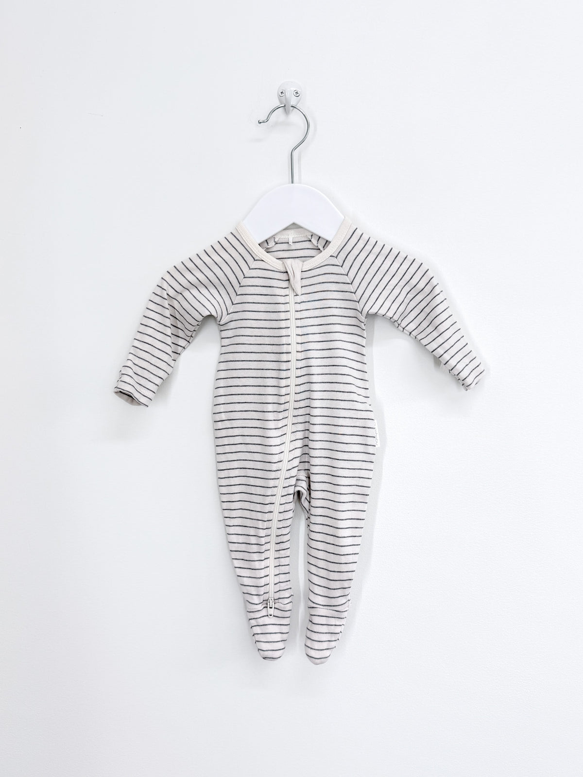 Purebaby organic zipsuit - stripe (newborn)