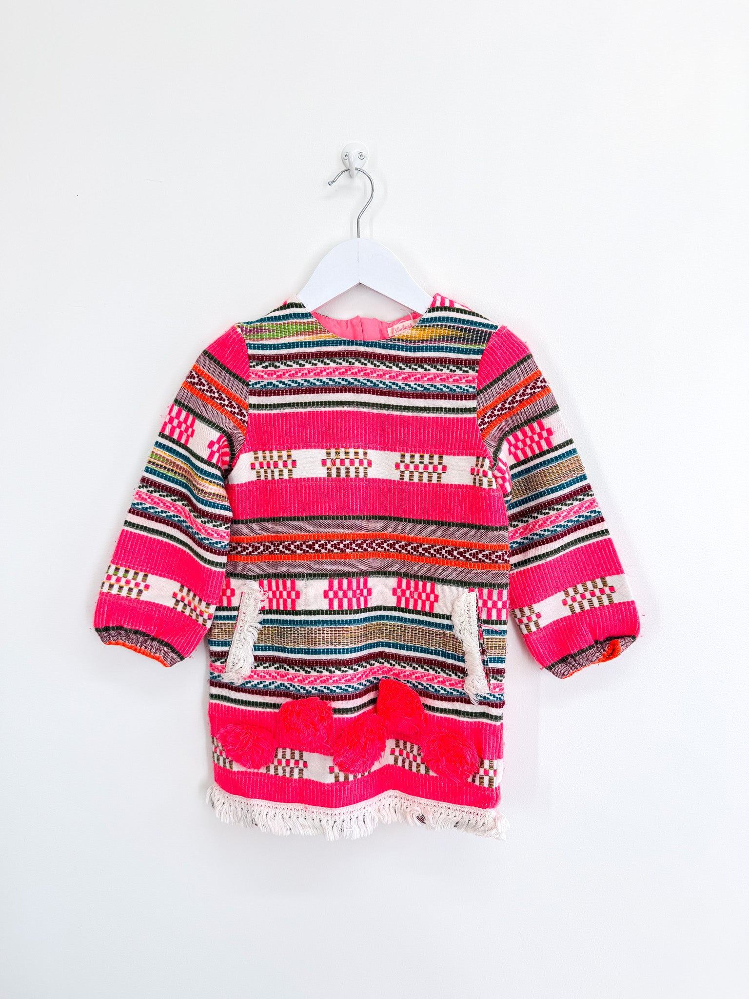 Billieblush woven pompom dress (5y)