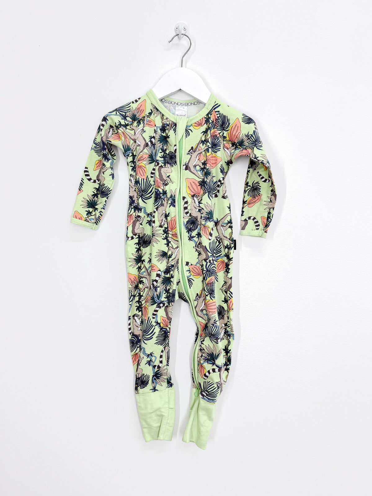 Bonds wondersuit - lime lemur (12-18m)