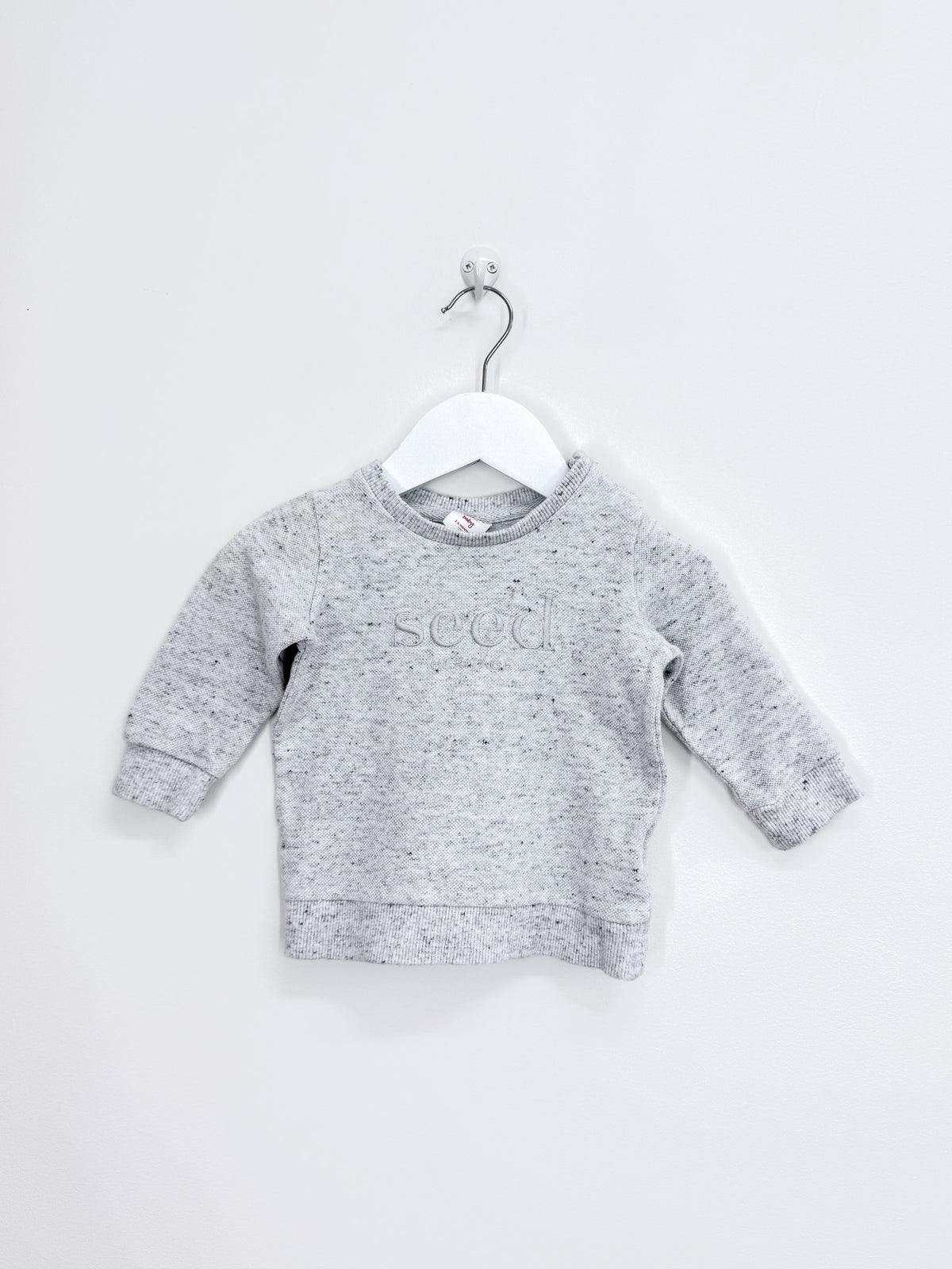 Seed Heritage core logo sweatshirt - light grey marle (3-6m)