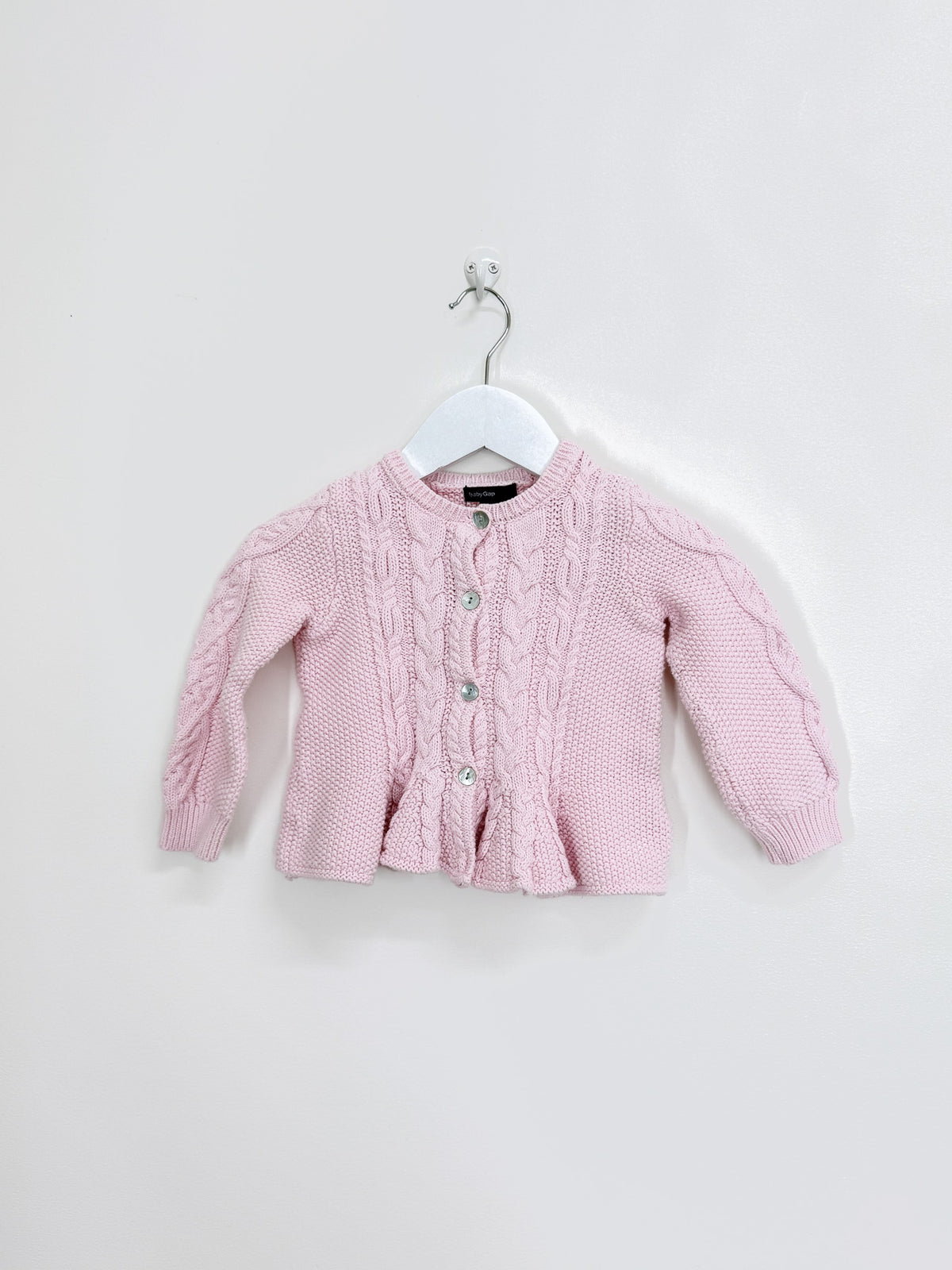 Gap peplum knit cardigan - pink (3y)