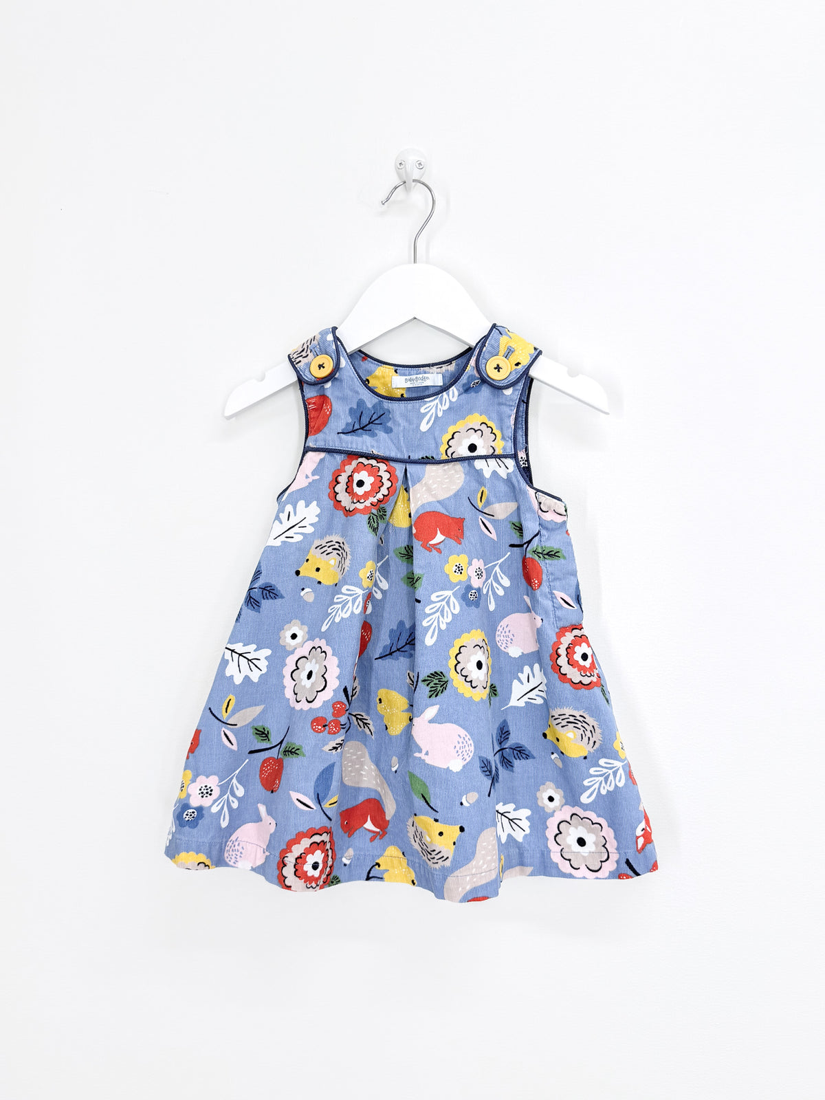 Baby Boden pincord floral dress (12-18m)