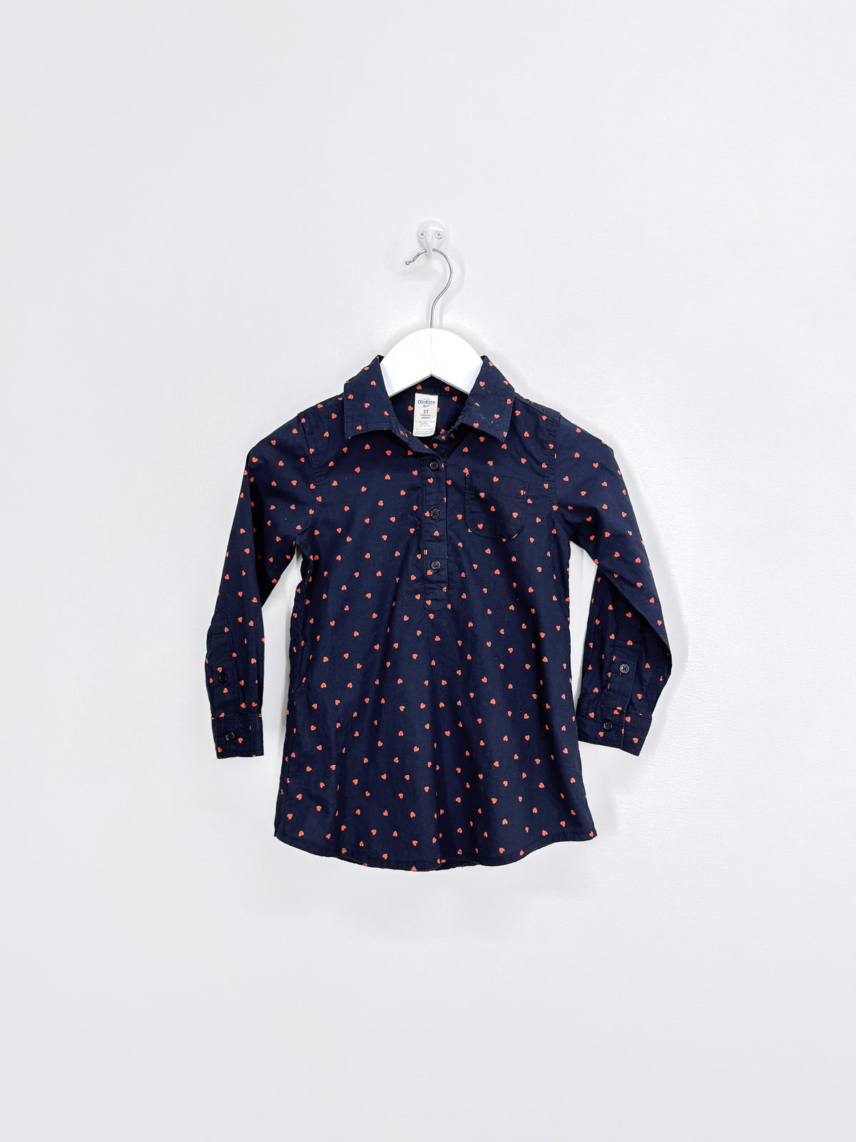 OshKosh navy hearts button down shirt (3y)