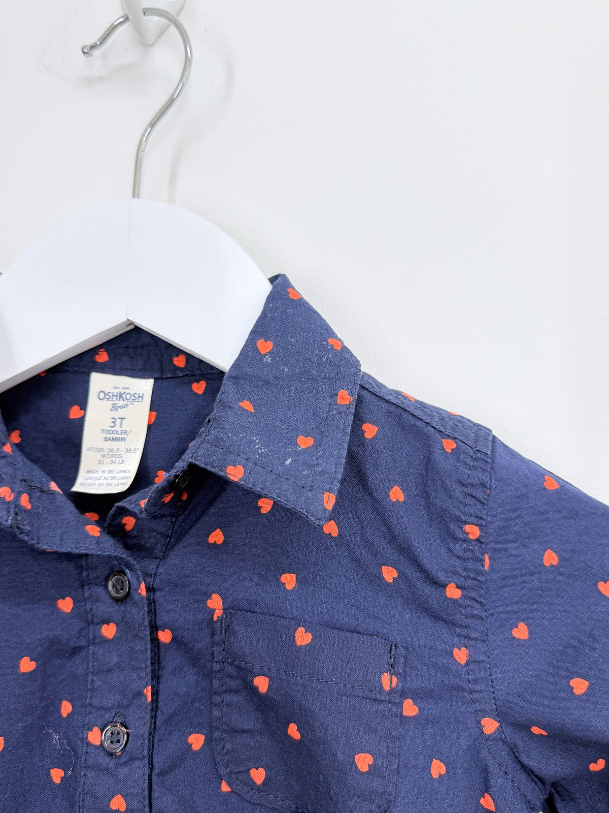 OshKosh navy hearts button down shirt (3y)