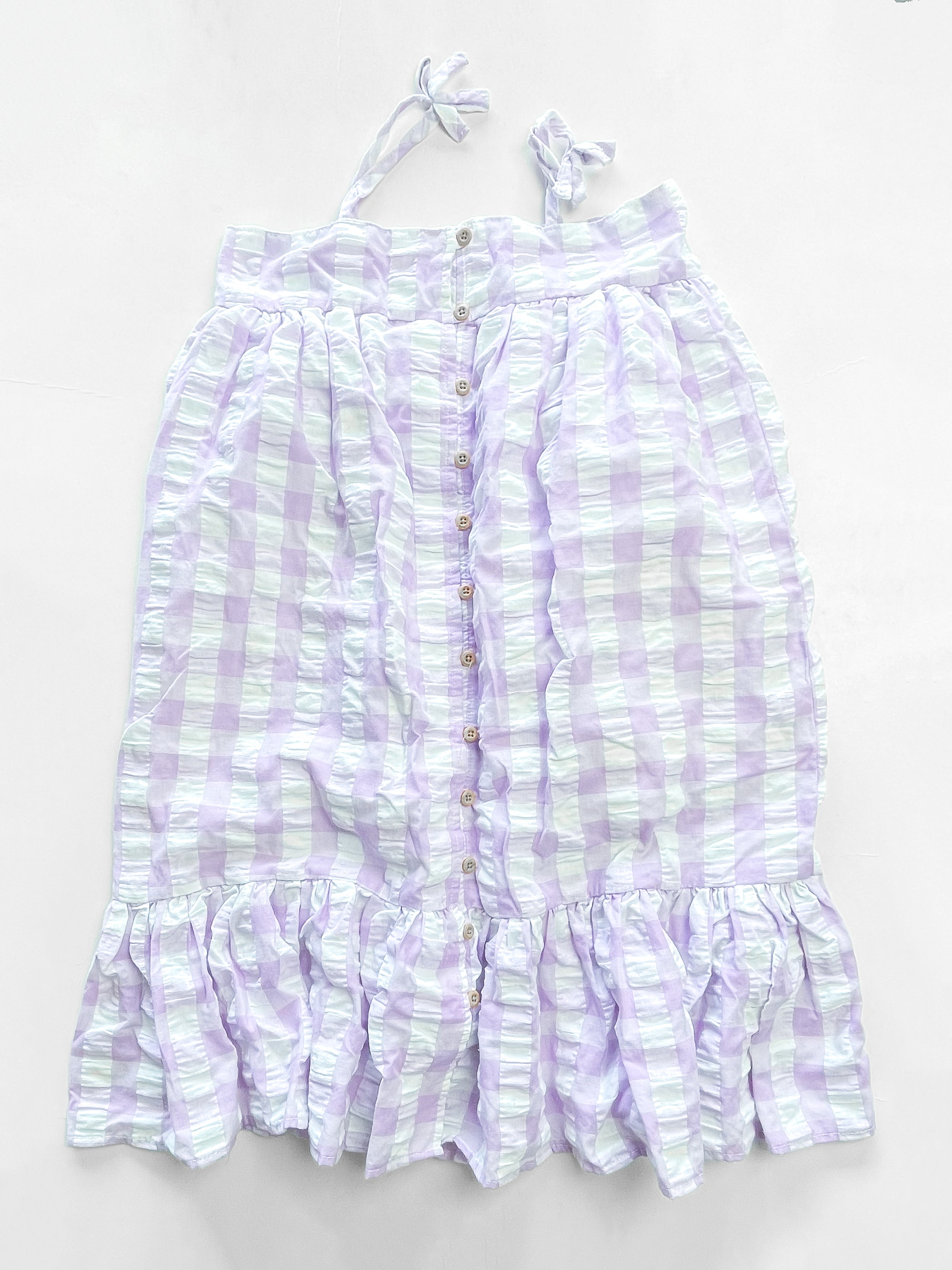 Cotton On Kids gingham lilac dress (9-10y)
